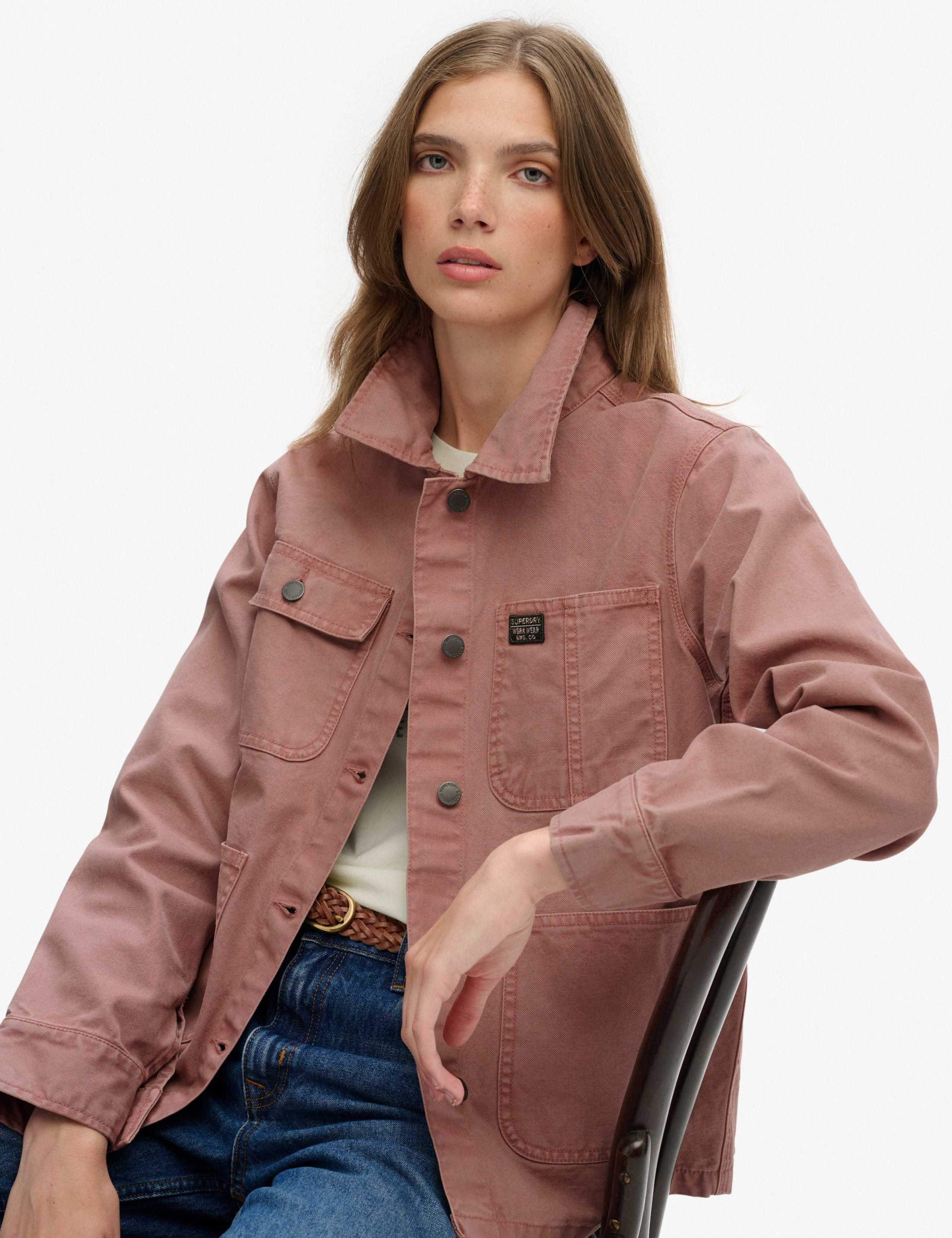 Pure Cotton Collared Relaxed Utility Jacket 3 of 7
