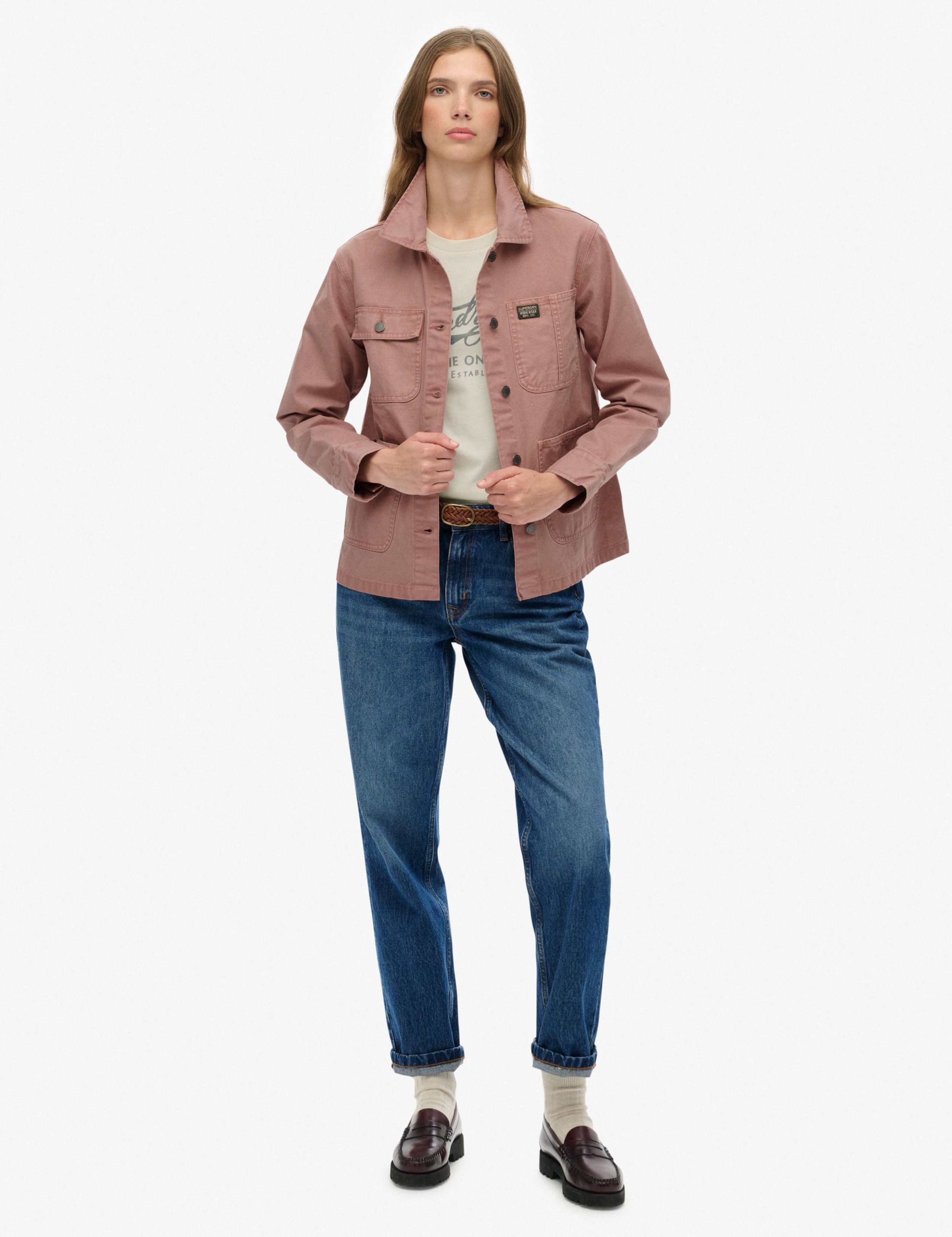 Pure Cotton Collared Relaxed Utility Jacket 4 of 7