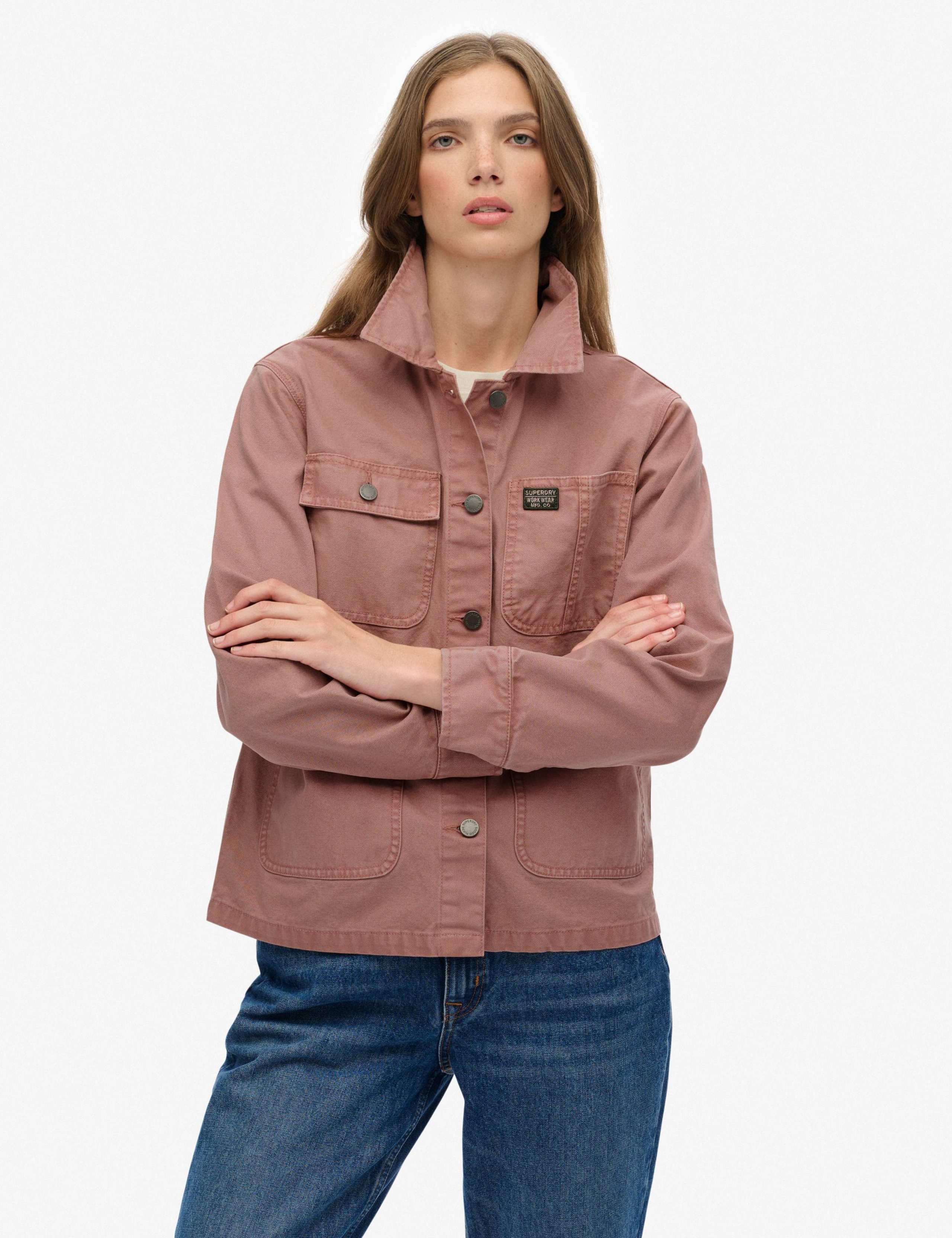 Pure Cotton Collared Relaxed Utility Jacket 5 of 7