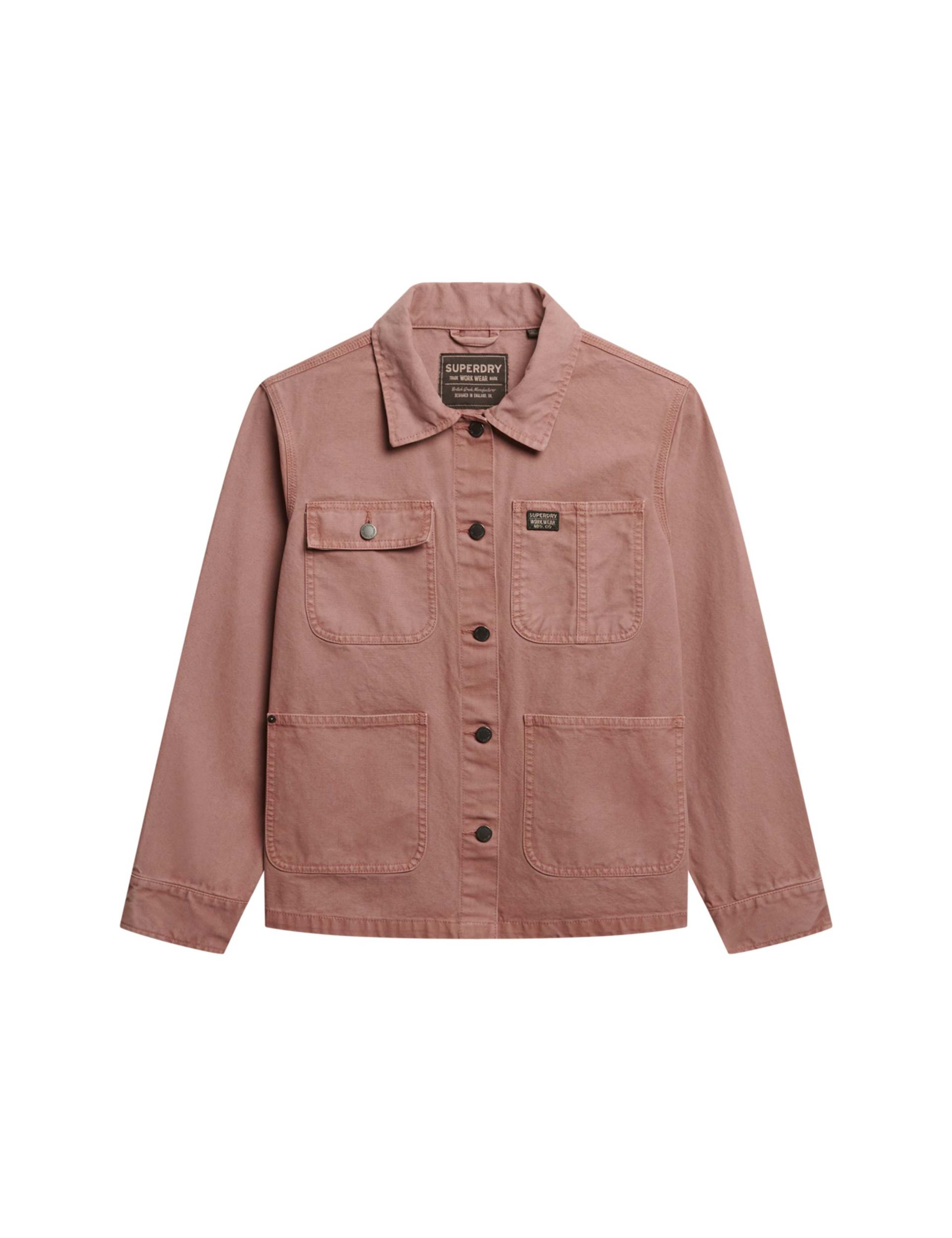 Pure Cotton Collared Relaxed Utility Jacket 2 of 7