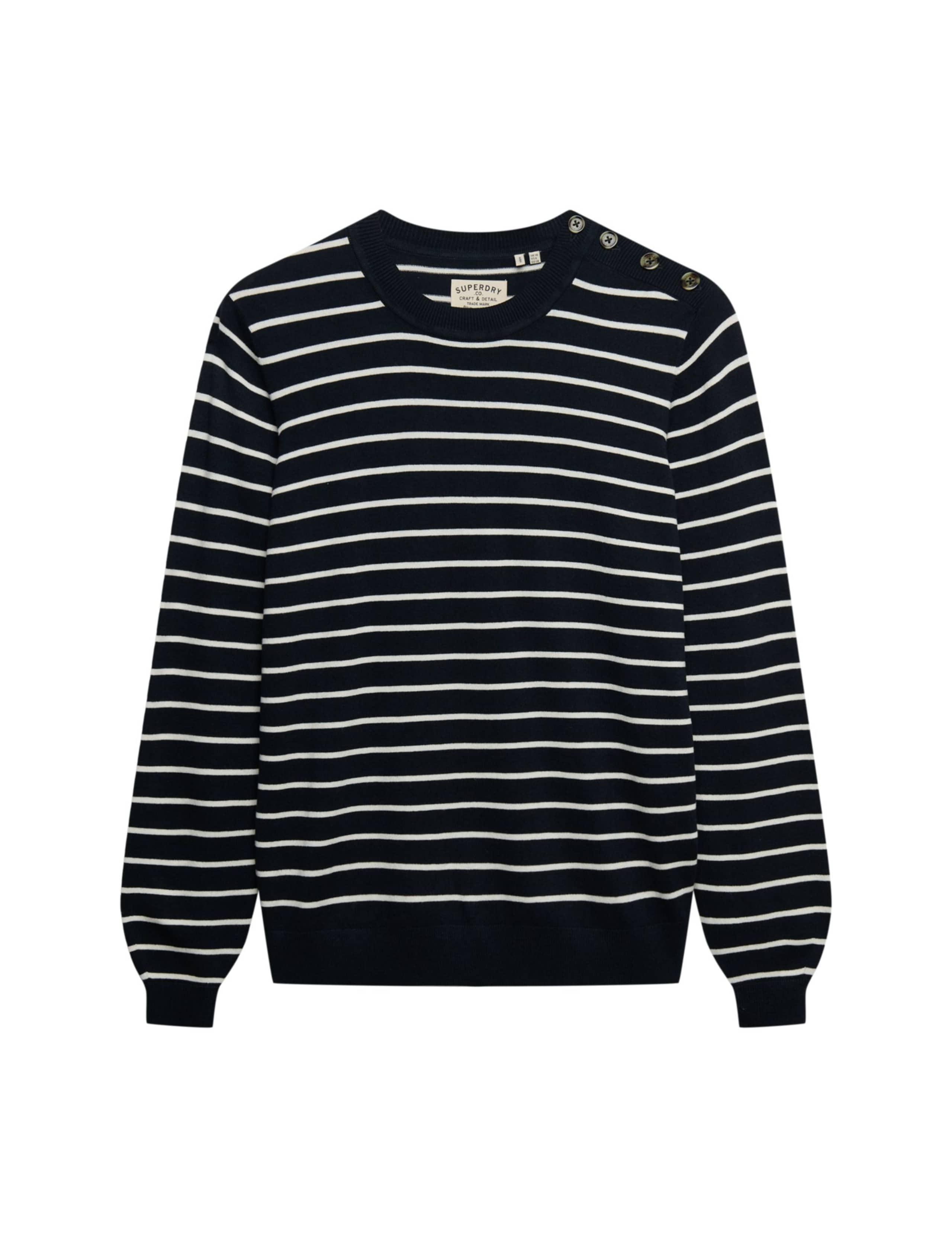 Striped Crew Neck Button Detail Jumper 2 of 6