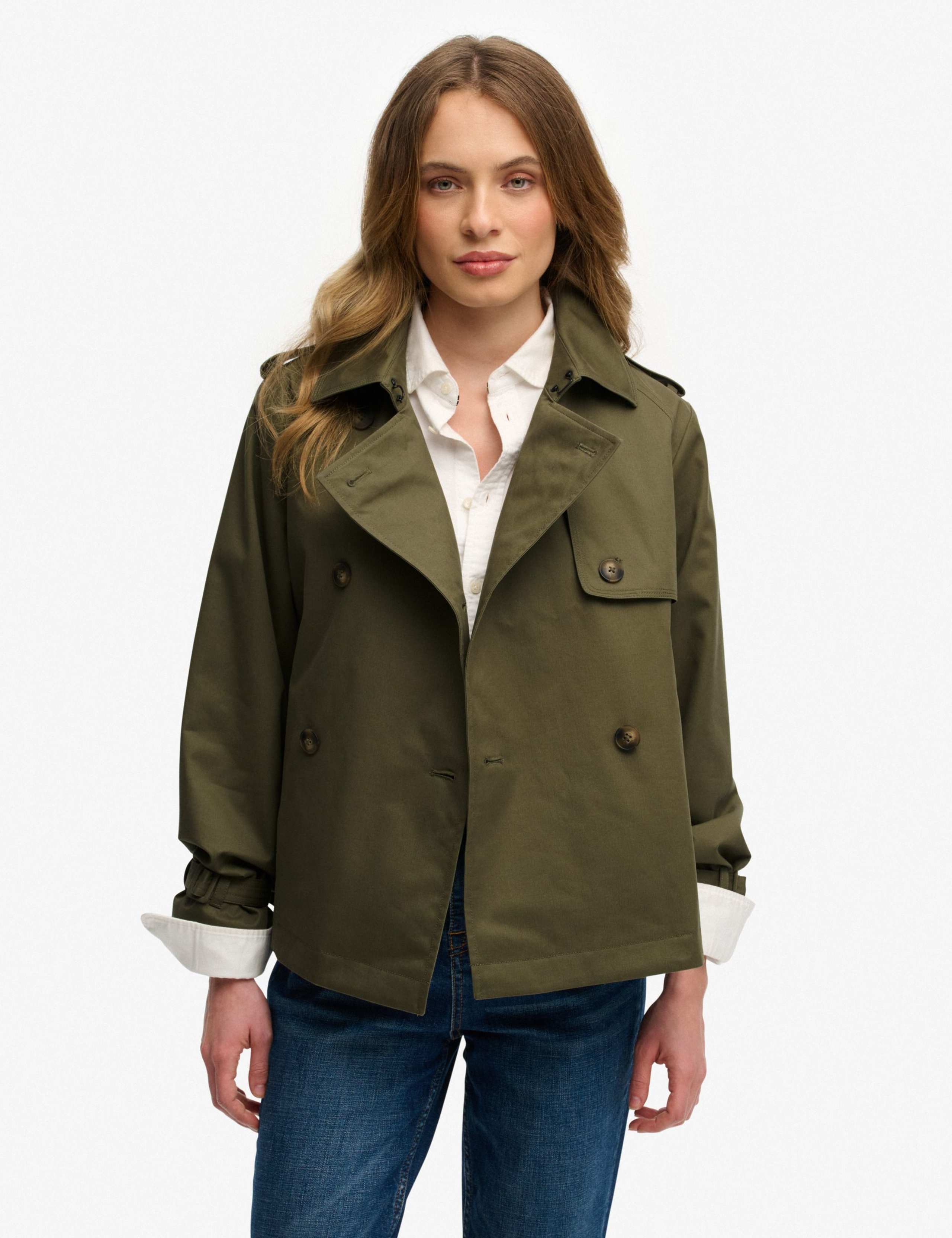 Cotton Rich Collared Short Trench Coat 1 of 8