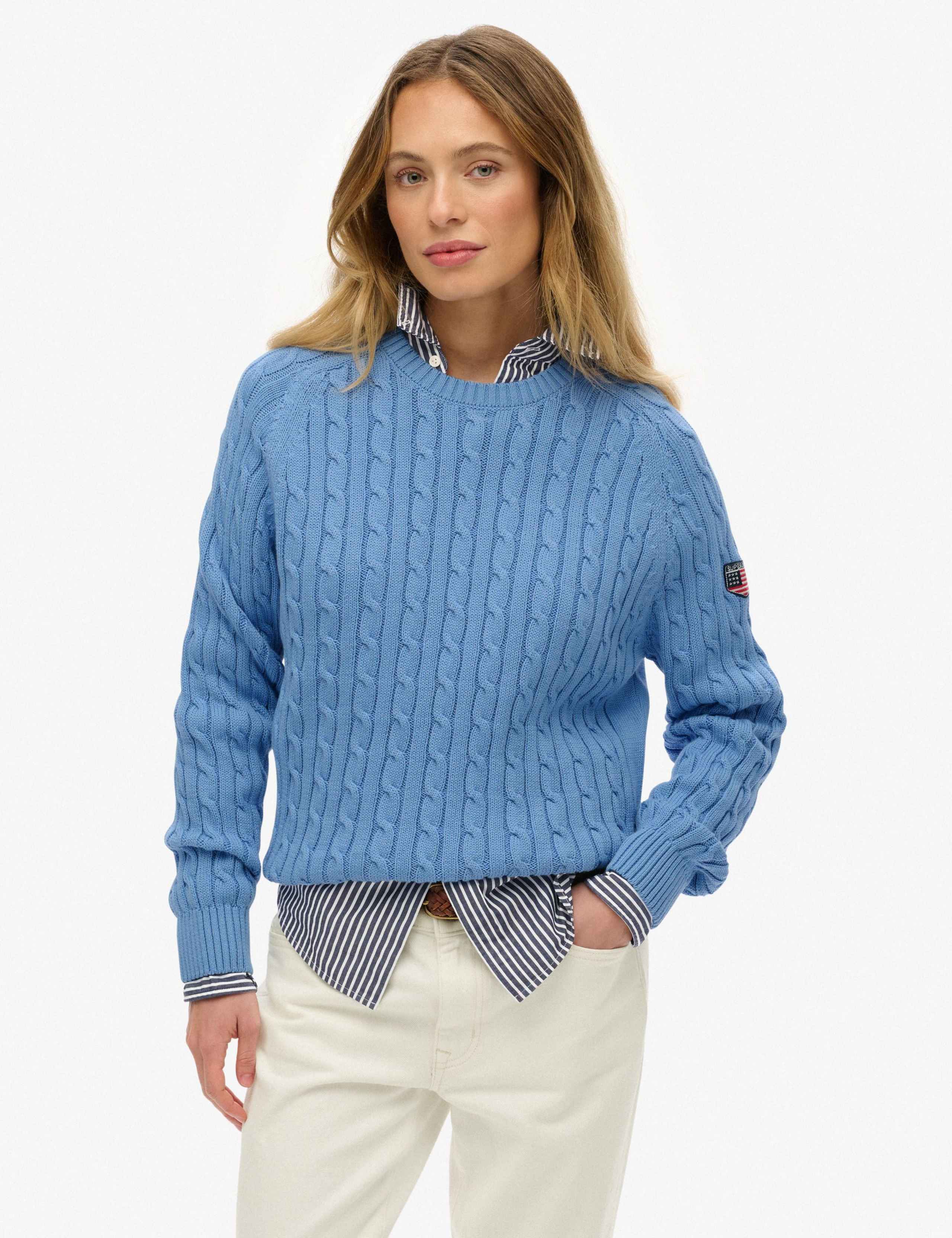 Pure Cotton Cable Knit Relaxed Jumper 1 of 6