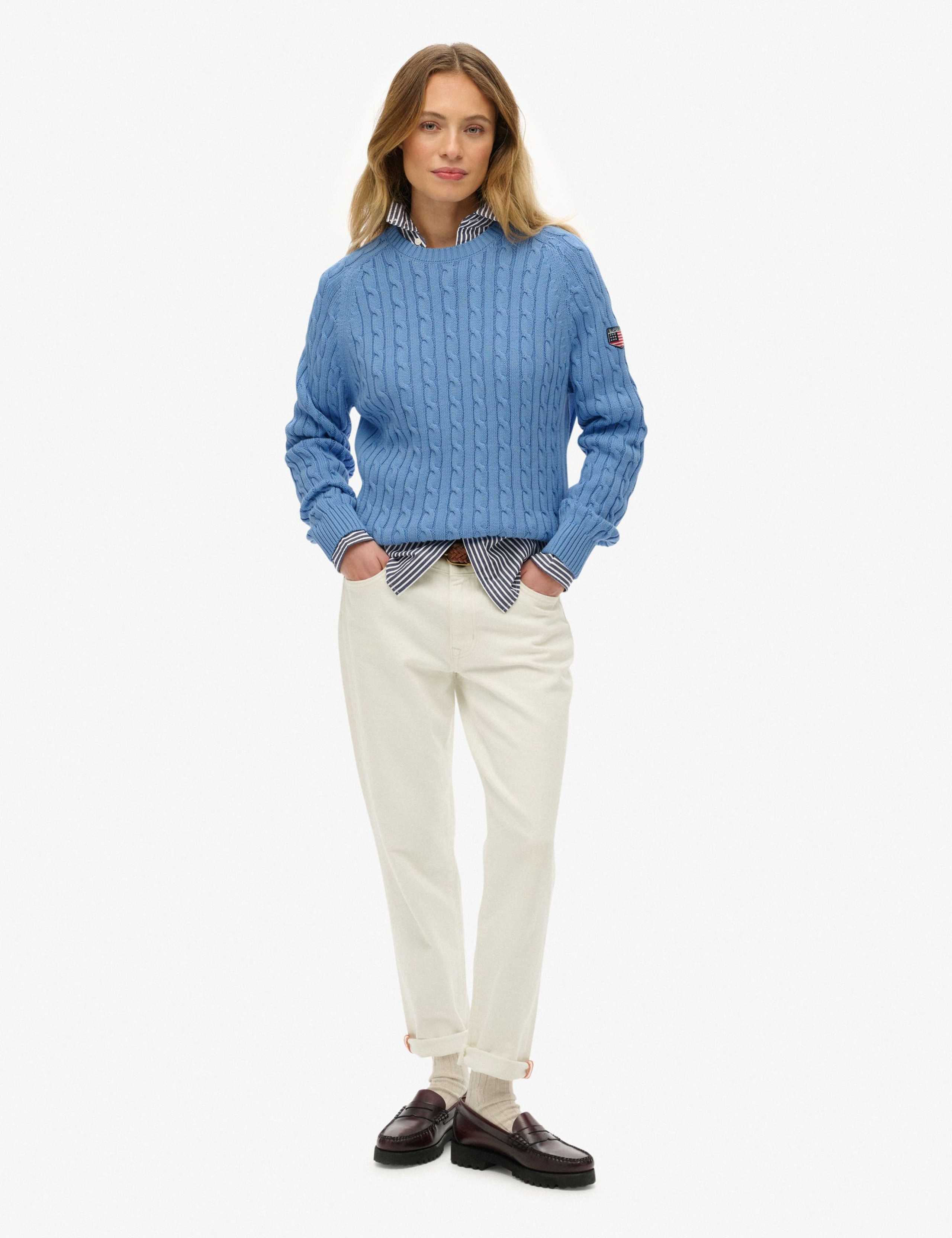 Pure Cotton Cable Knit Relaxed Jumper 3 of 6