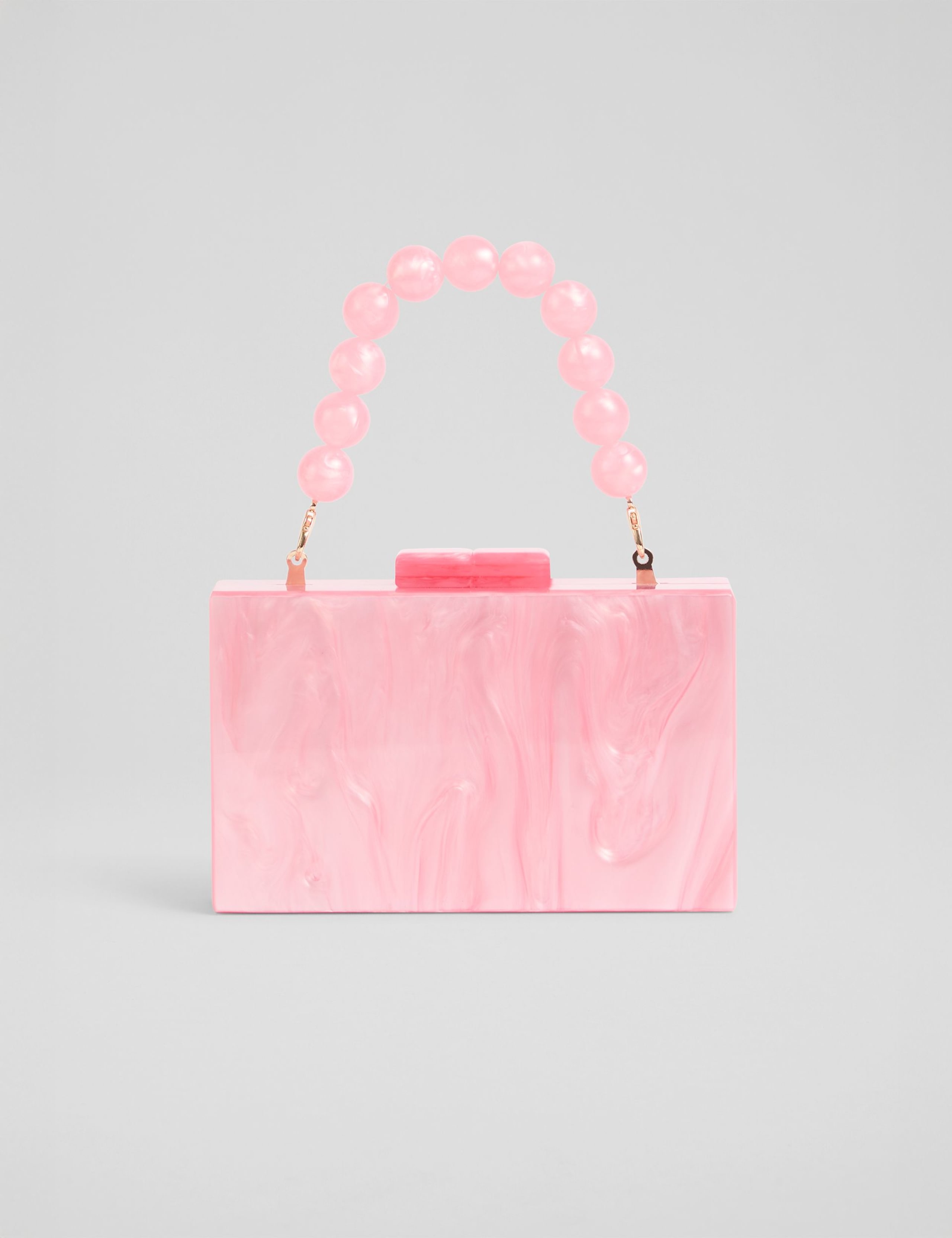 Resin Box Beaded Handle Clutch Bag 2 of 3