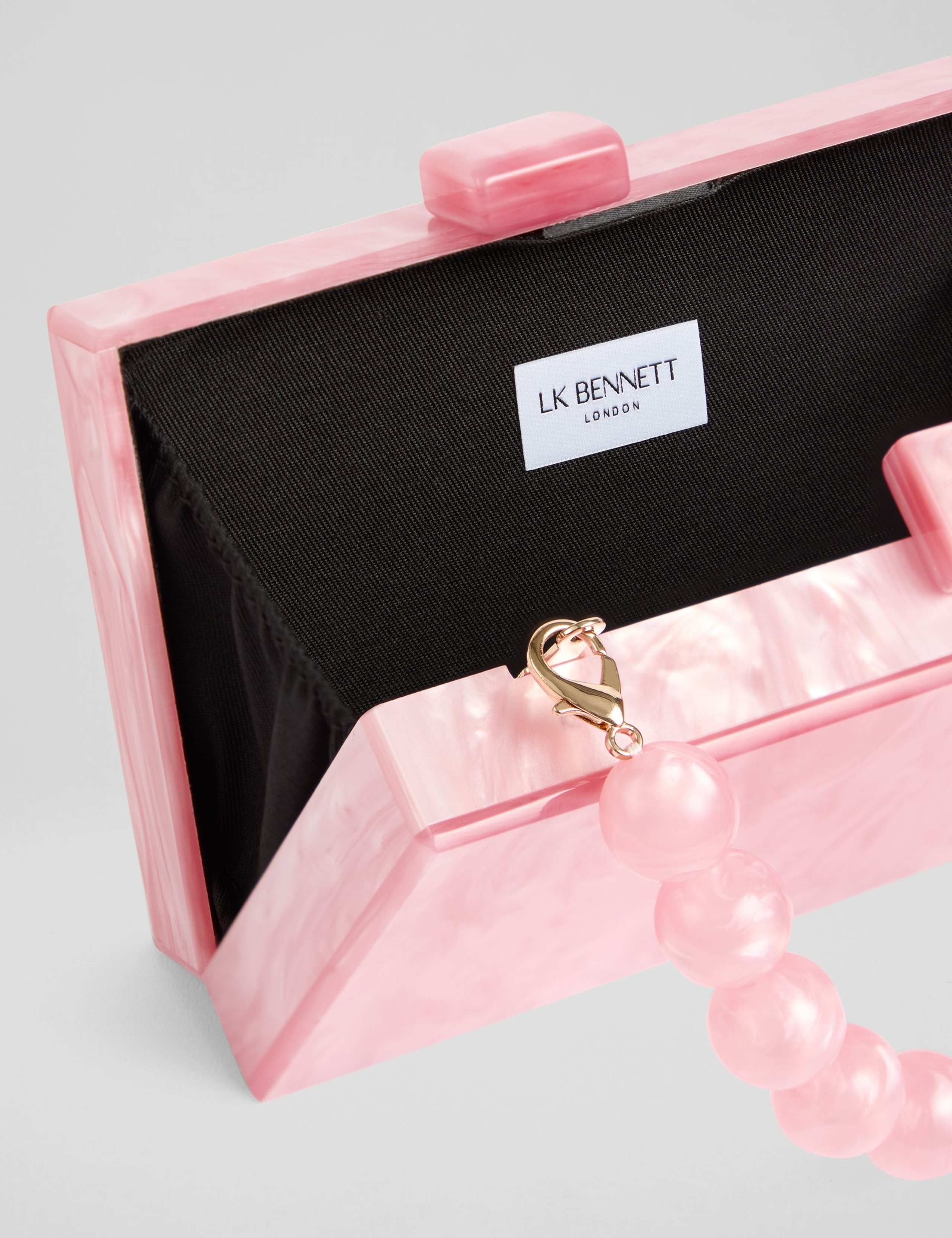 Resin Box Beaded Handle Clutch Bag 3 of 3