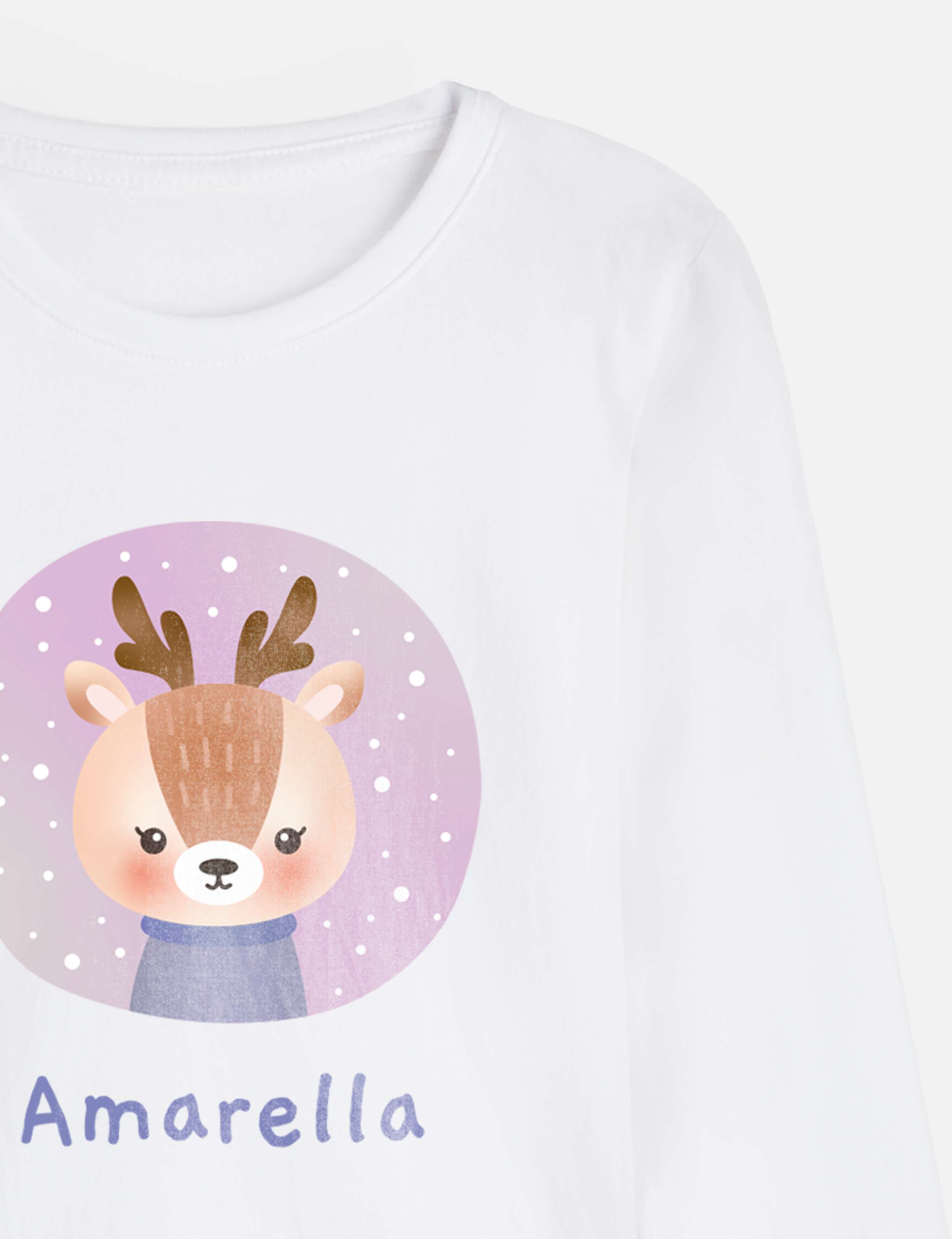 Personalised Girls Reindeer Family Pyjamas 2 of 3