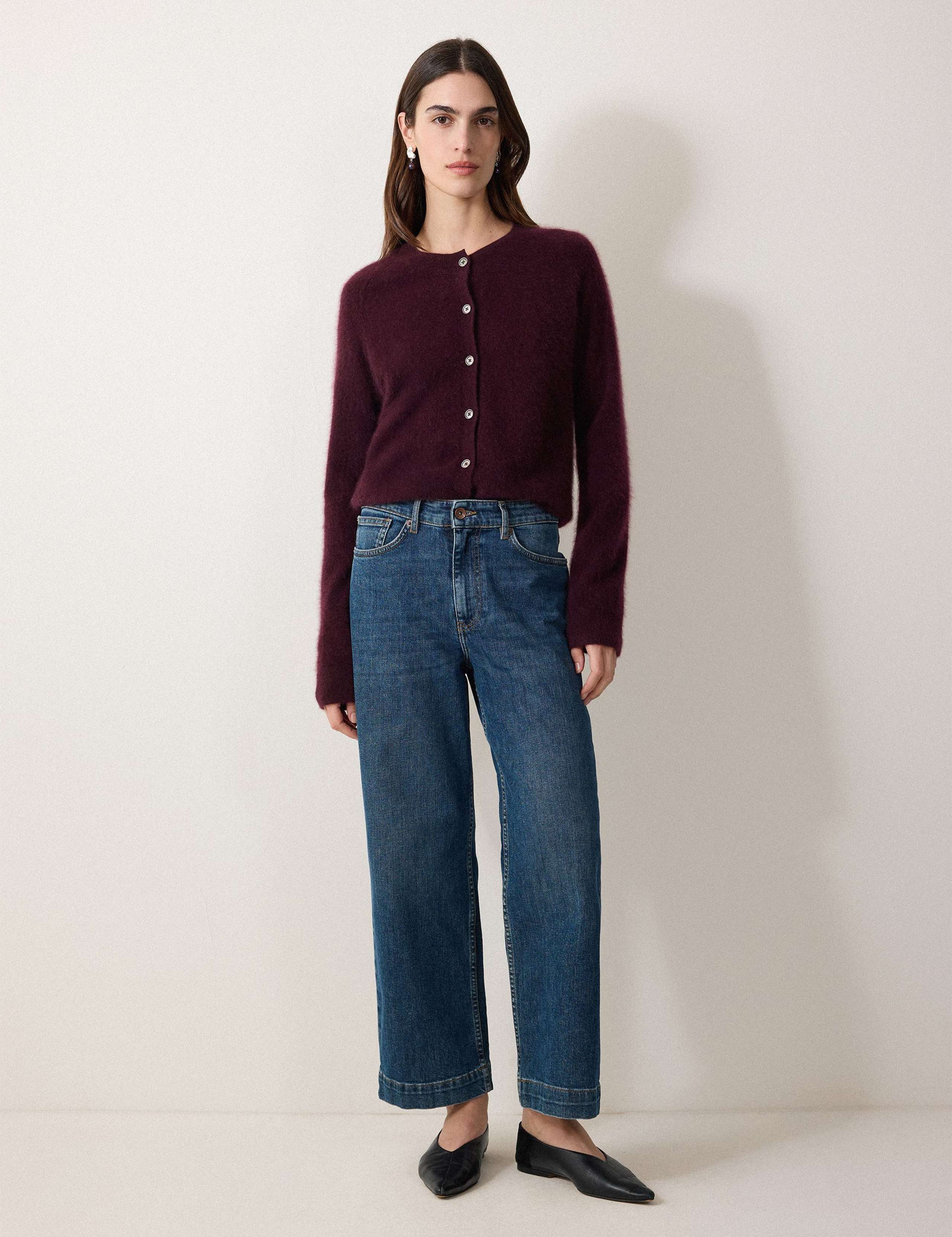 High Waisted Wide Leg Ankle Grazer Jeans 1 of 4