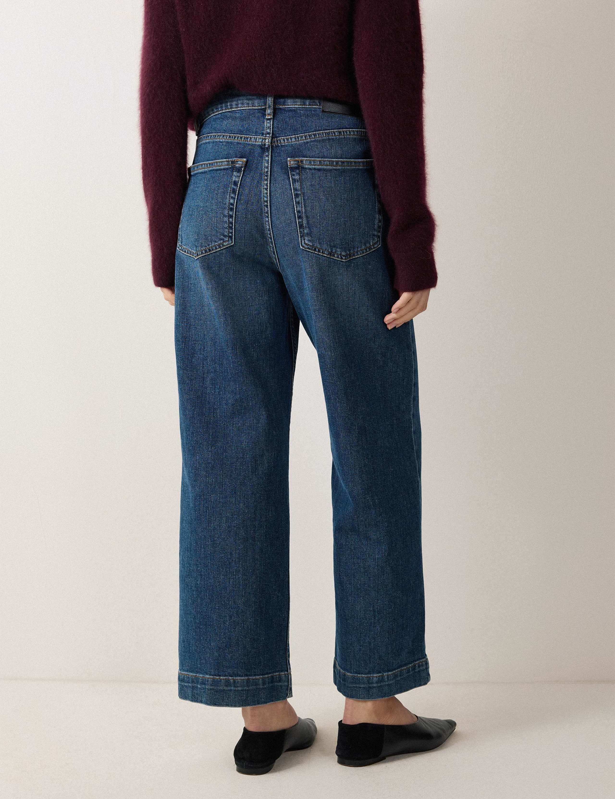 High Waisted Wide Leg Ankle Grazer Jeans 3 of 4
