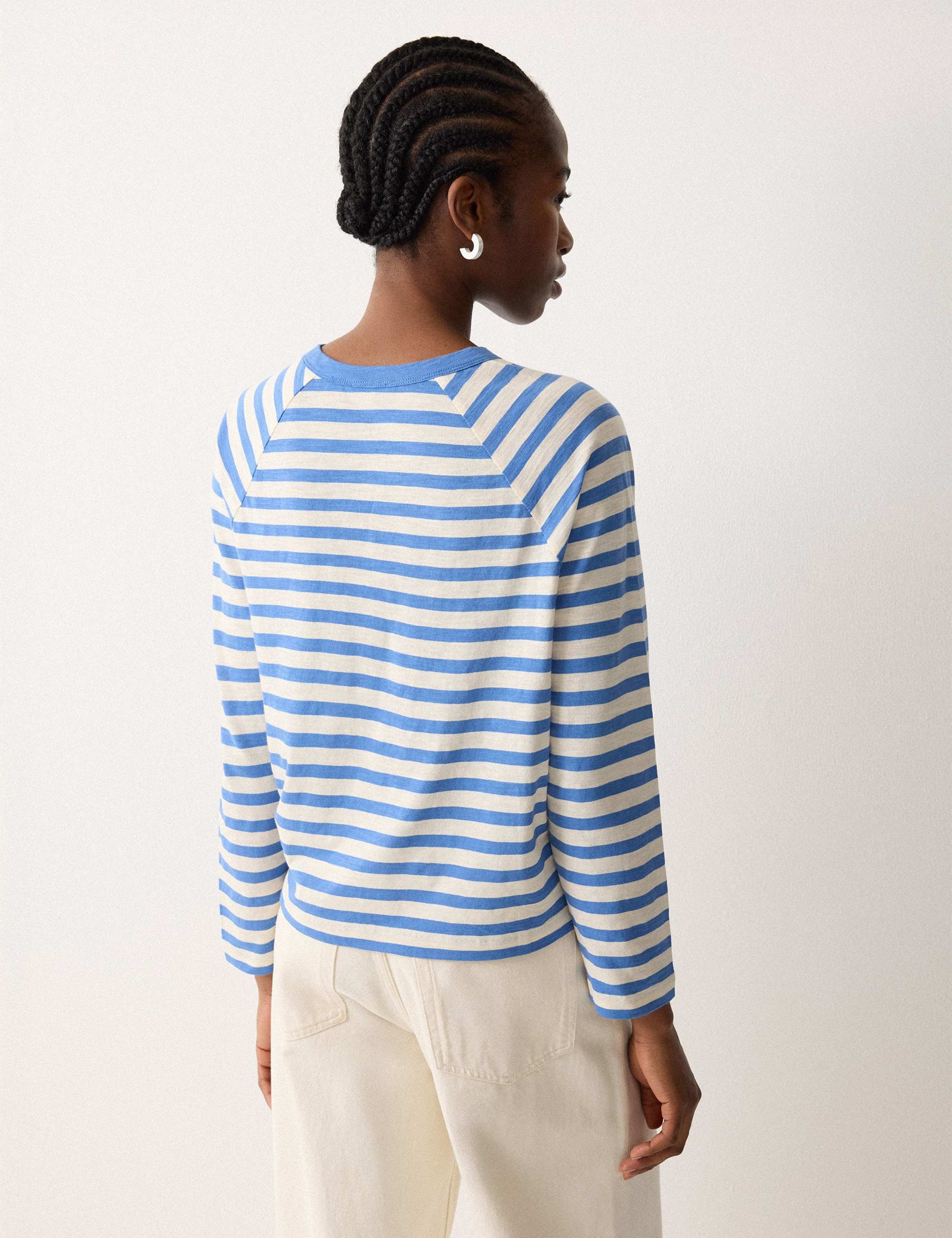 Pure Cotton Striped Raglan Sleeve Top 5 of 6