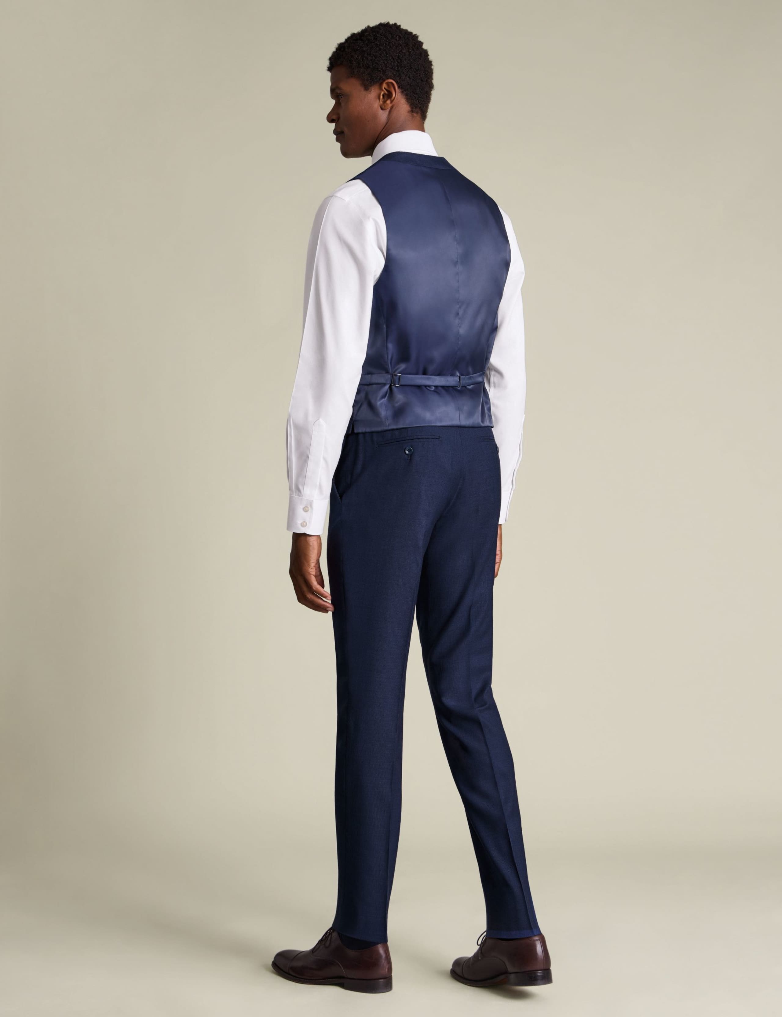 Regular Fit Pure Wool Textured Waistcoat 2 of 3