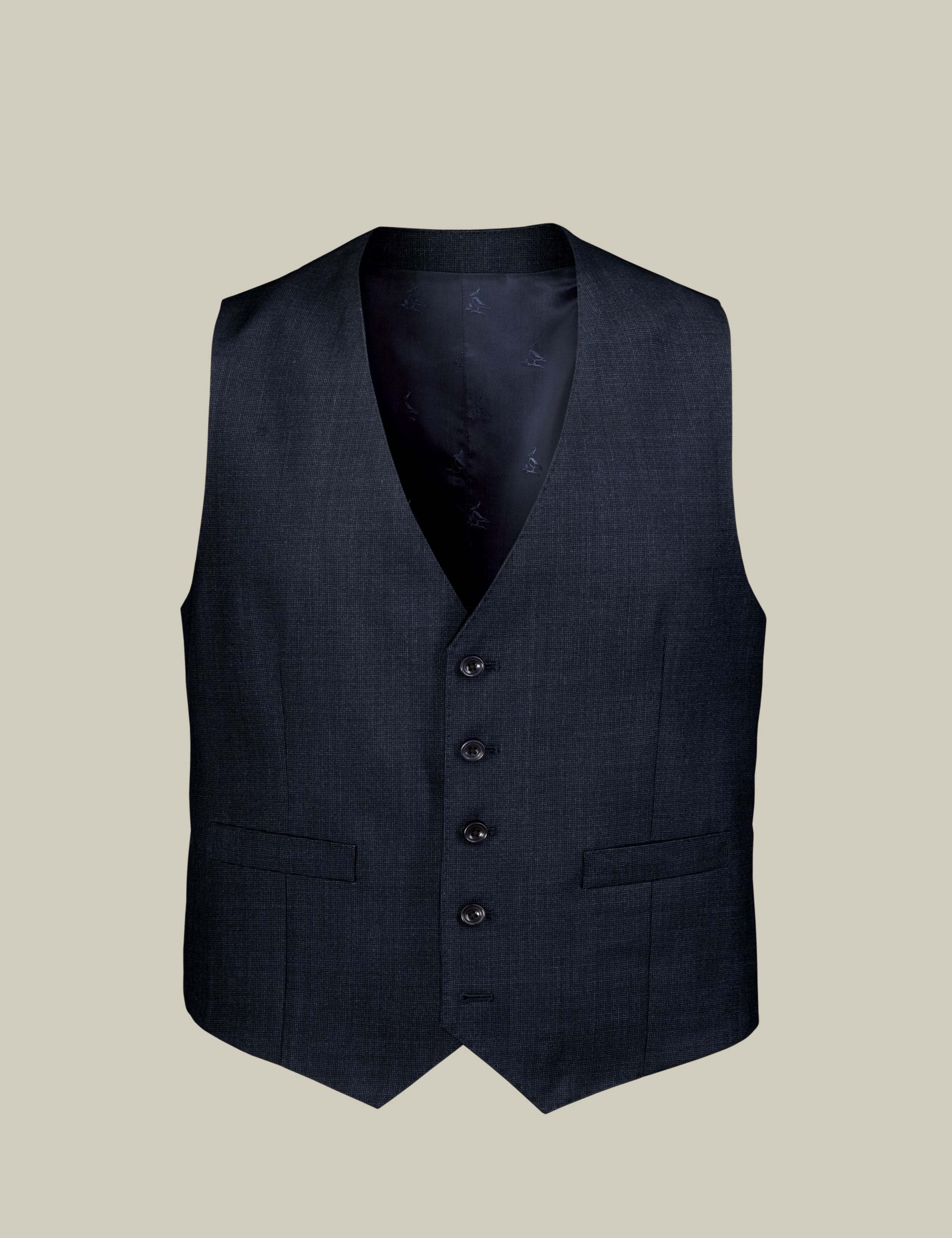 Regular Fit Pure Wool Textured Waistcoat 3 of 4