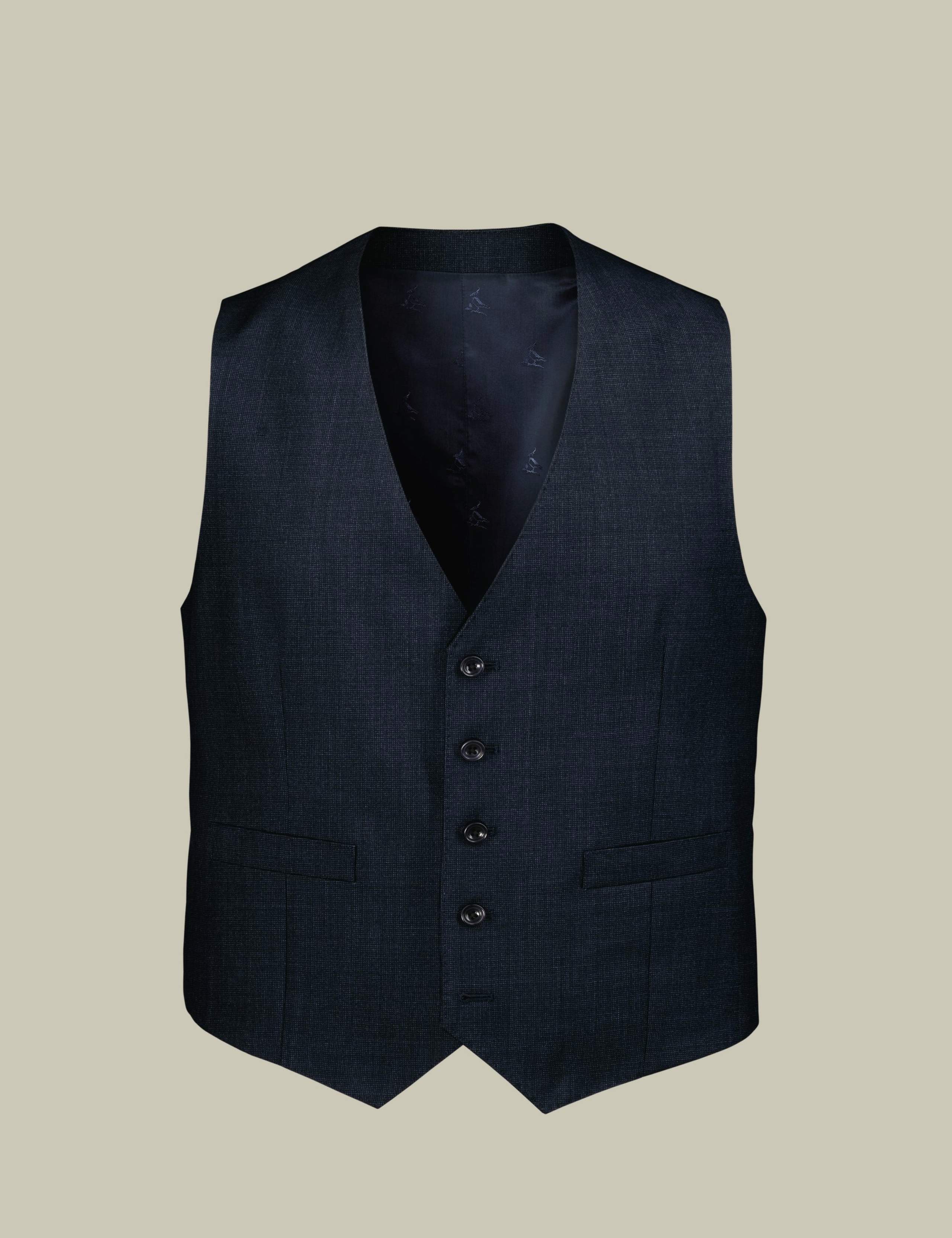 Regular Fit Pure Wool Textured Waistcoat 5 of 5