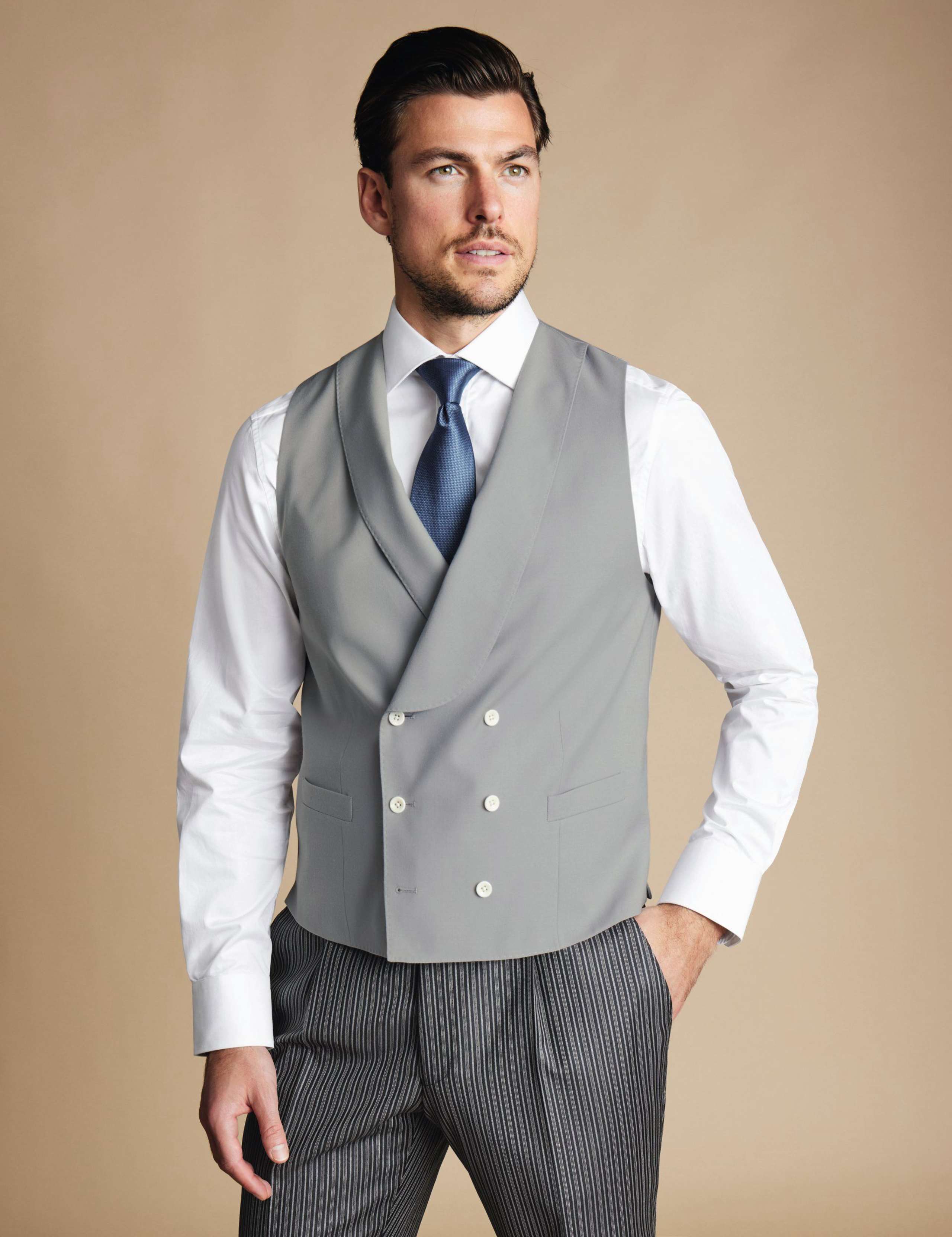 Pure Wool Double Breasted Waistcoat 1 of 4