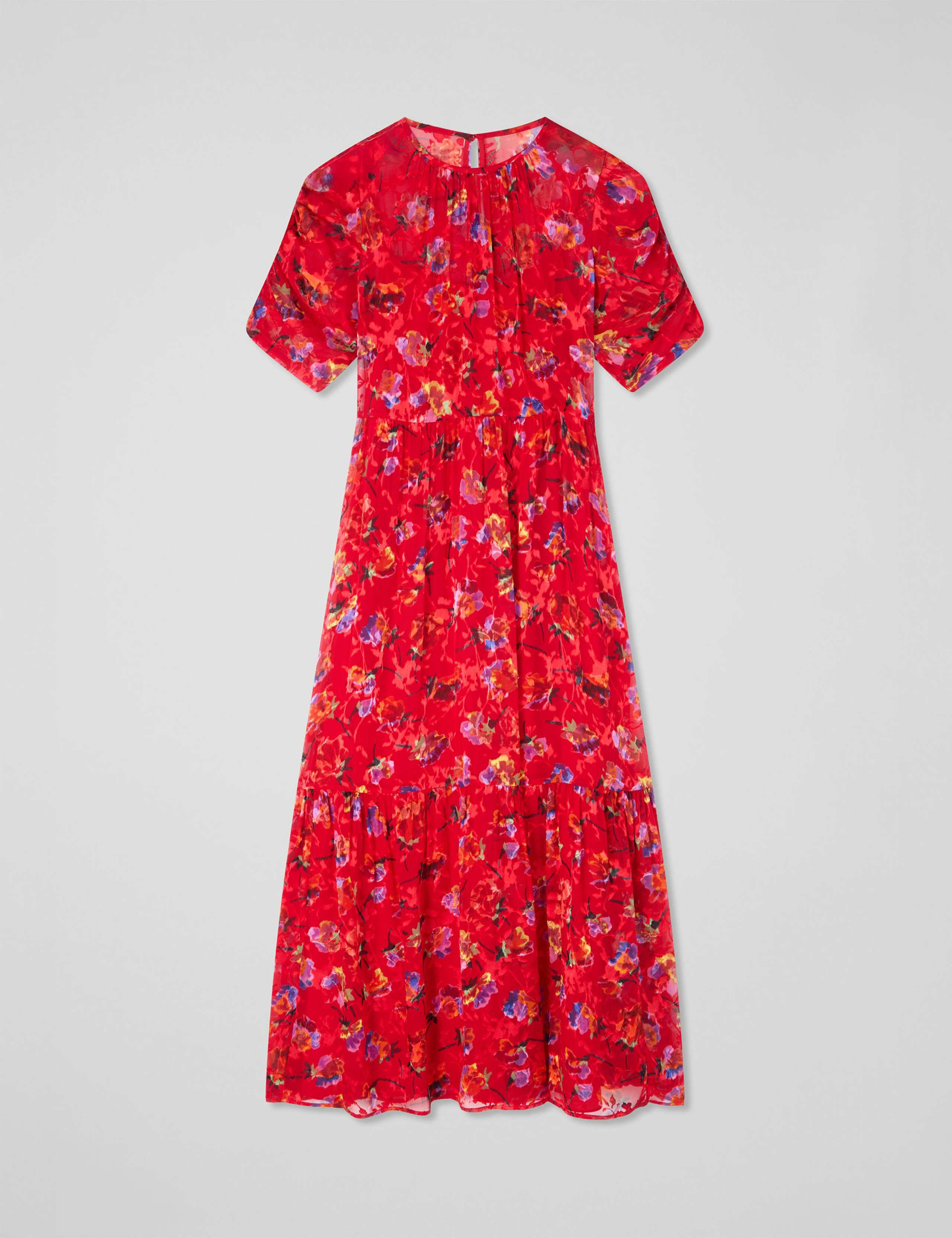 Silk Rich Floral Midi Skater Dress 2 of 4