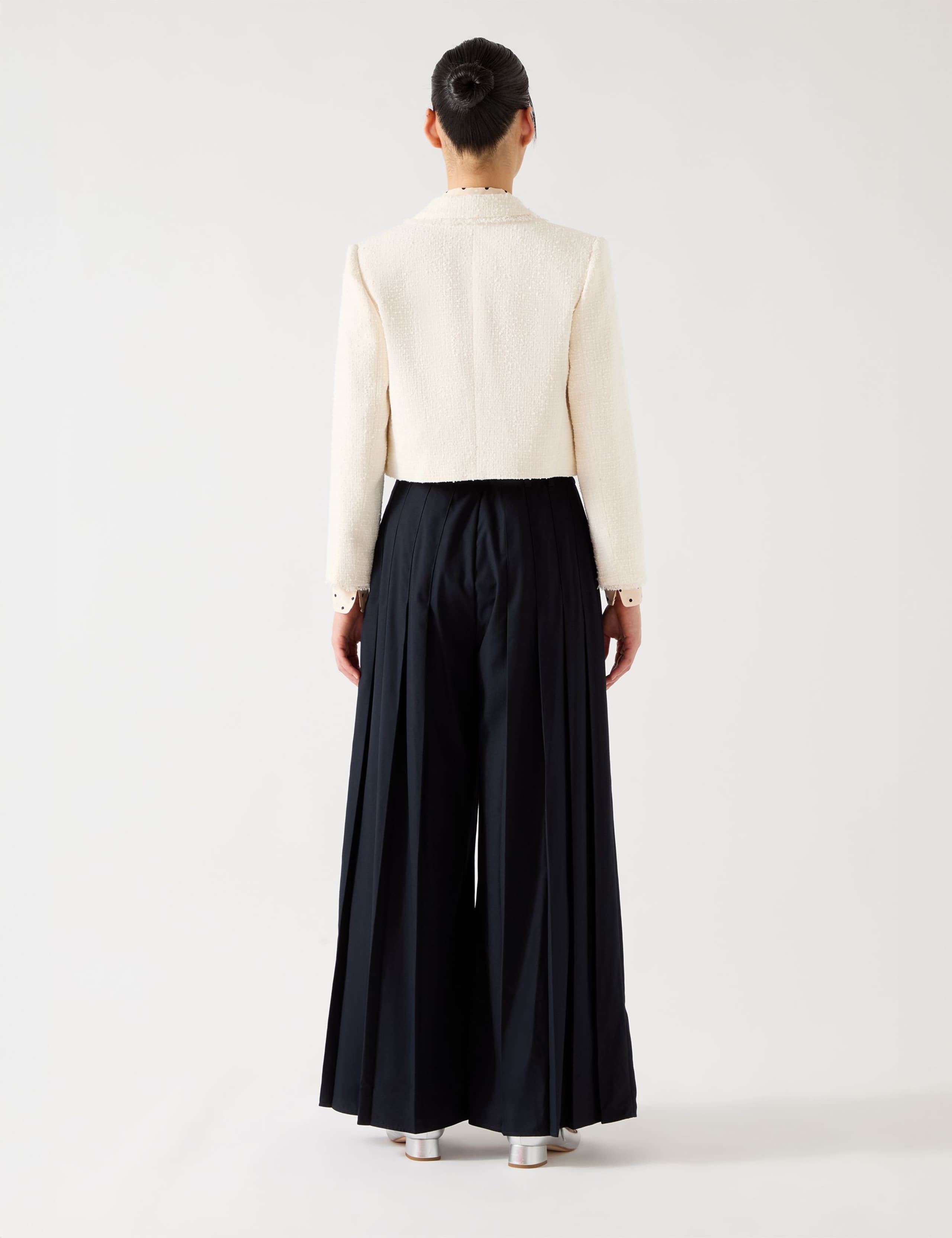 Tweed Textured Collared Cropped Jacket 4 of 4