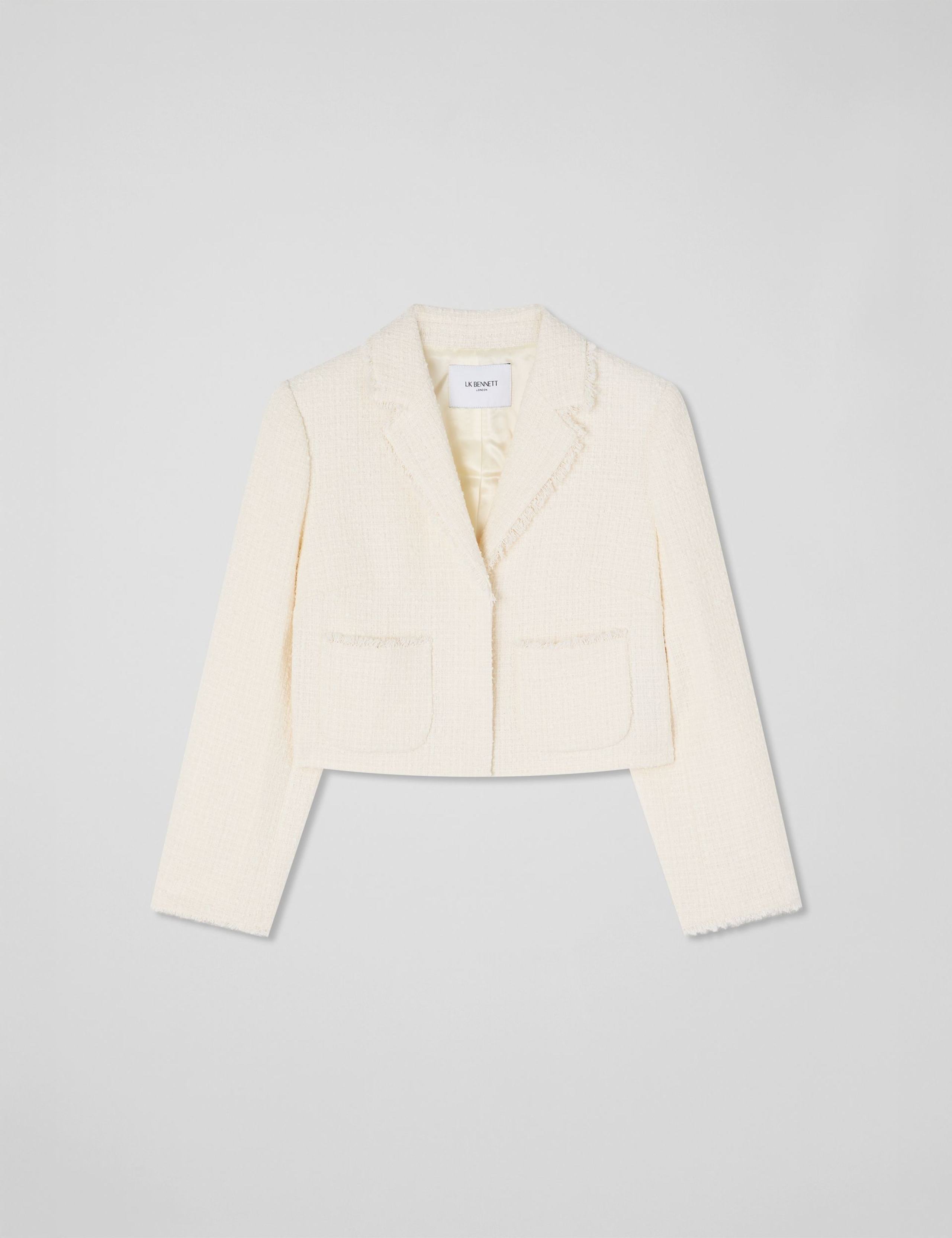 Tweed Textured Collared Cropped Jacket 2 of 4