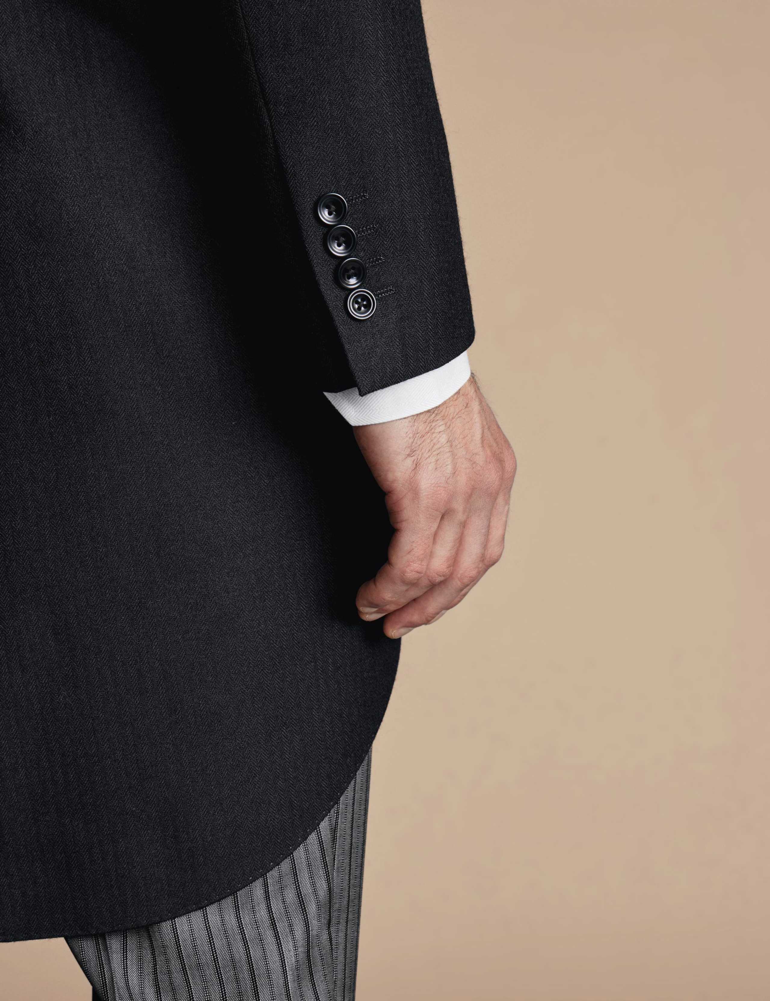 Slim Fit Herringbone Morning Suit Tailcoat 4 of 5