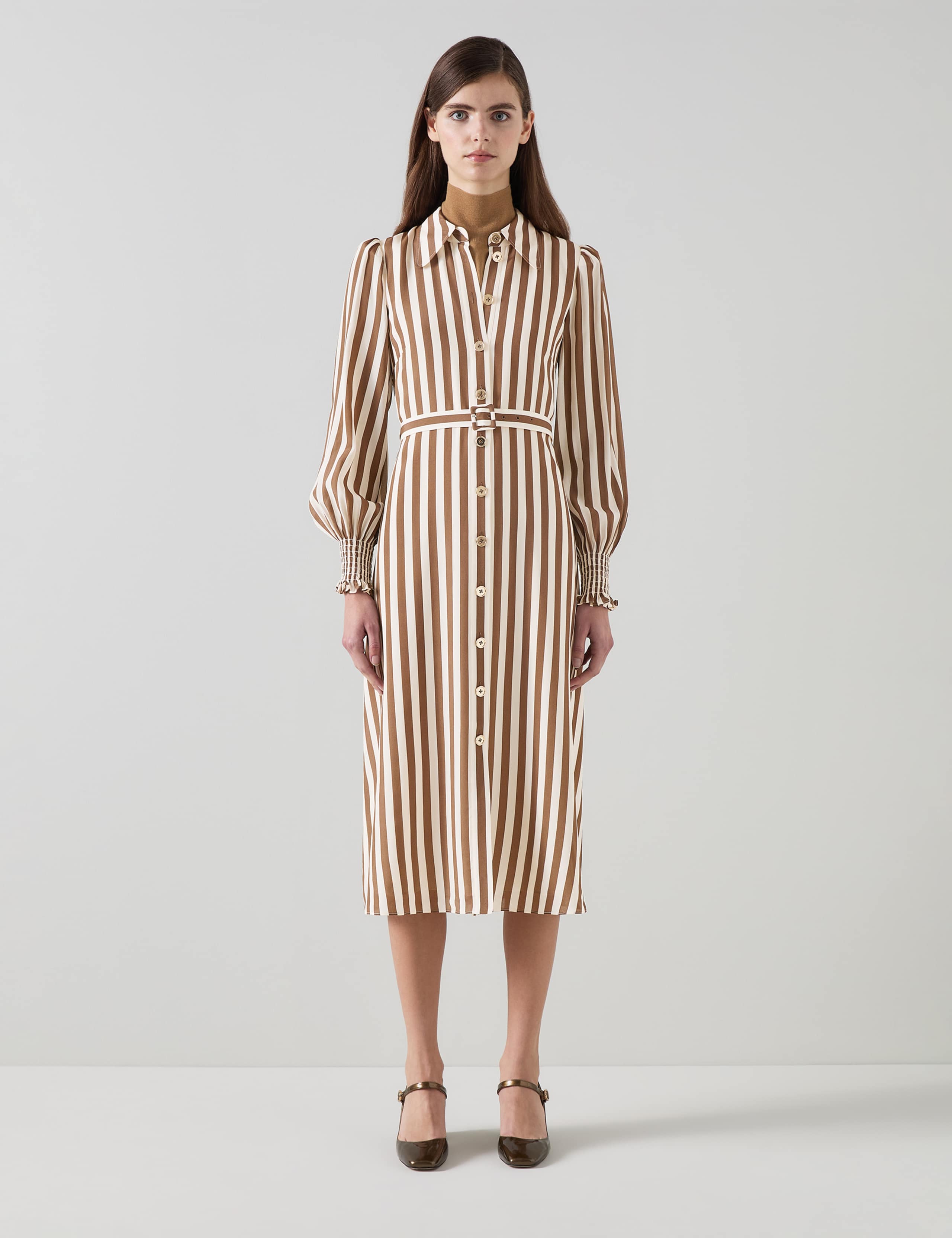 Emelia Chocolate & Birch Shirt Dress | LK BENNETT | M&S