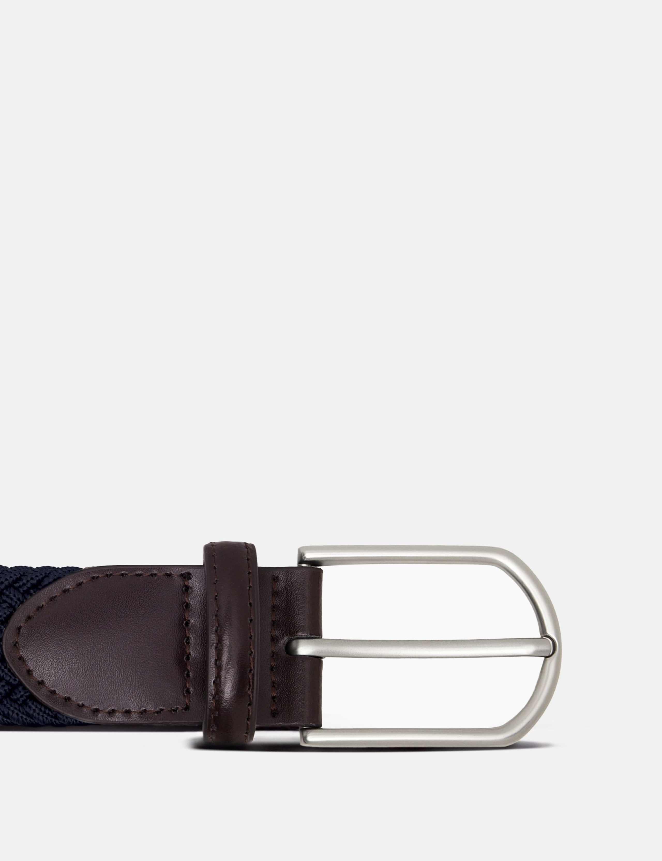 Leather Braided Stretch Belt 2 of 3