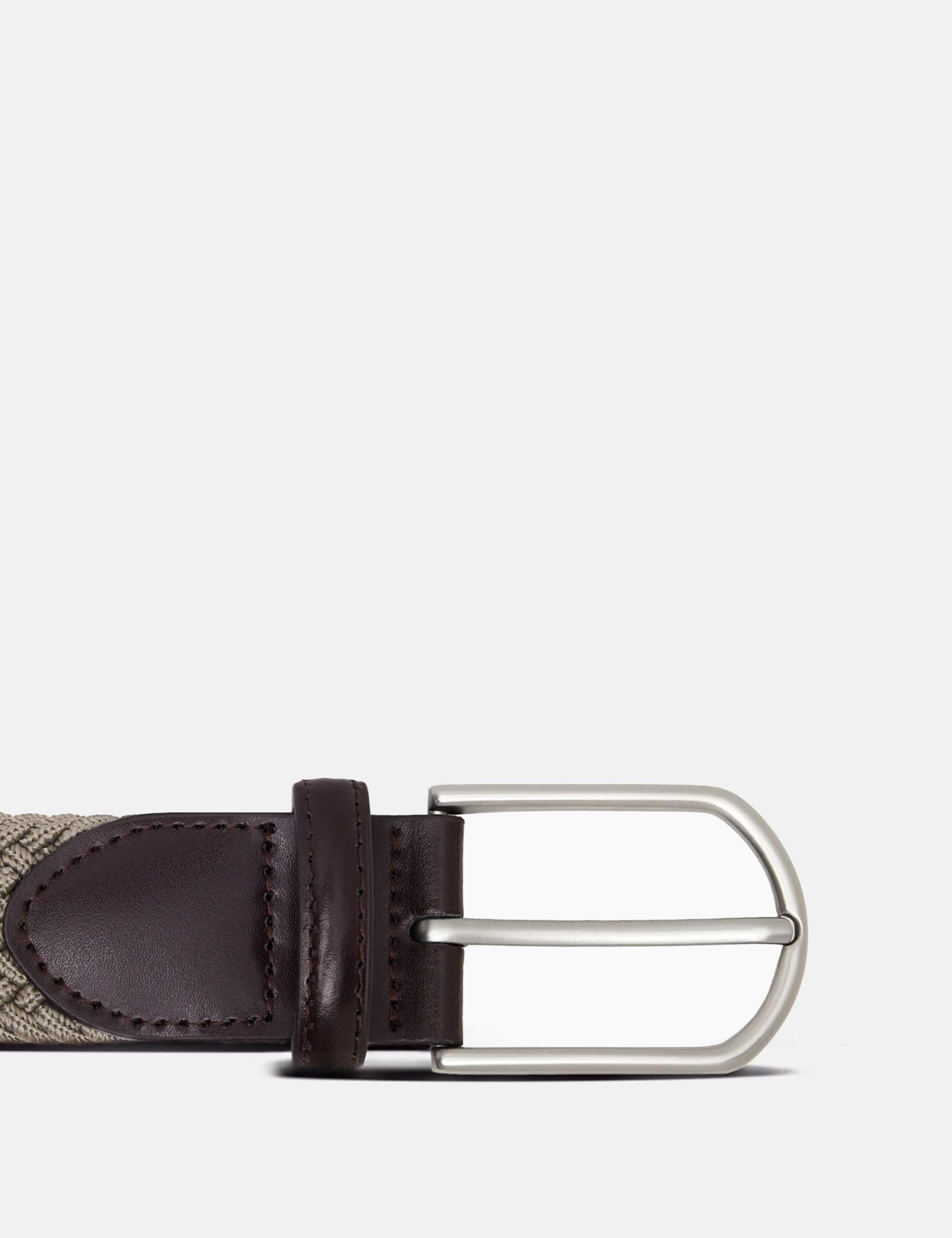 Leather Braided Stretch Belt 2 of 3