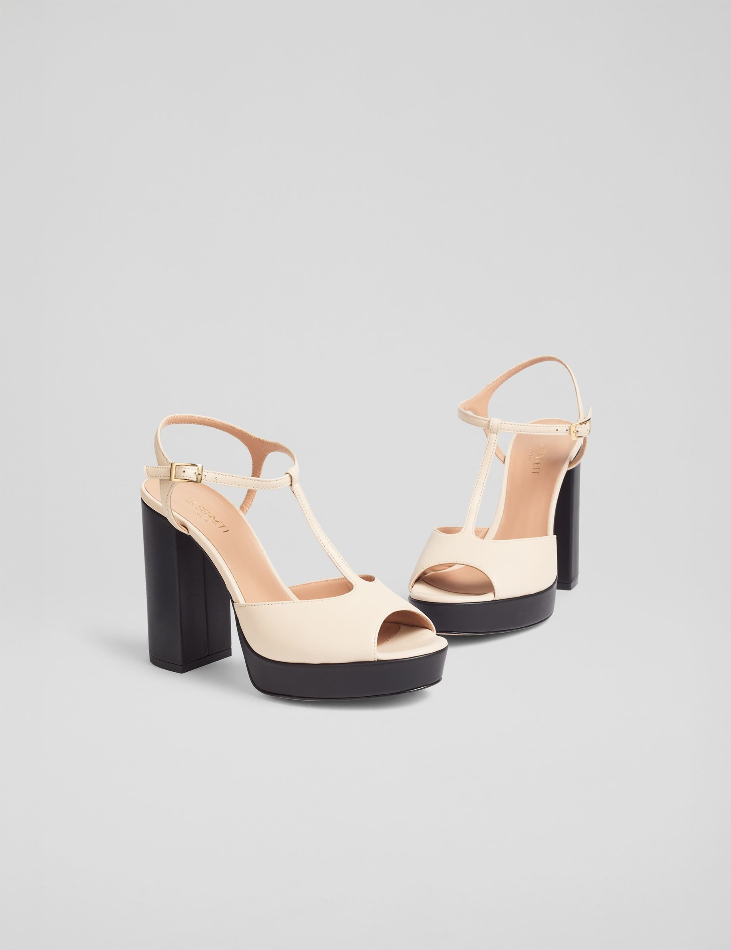 Leather T-Bar Block Heel Platform Sandals 3 of 4