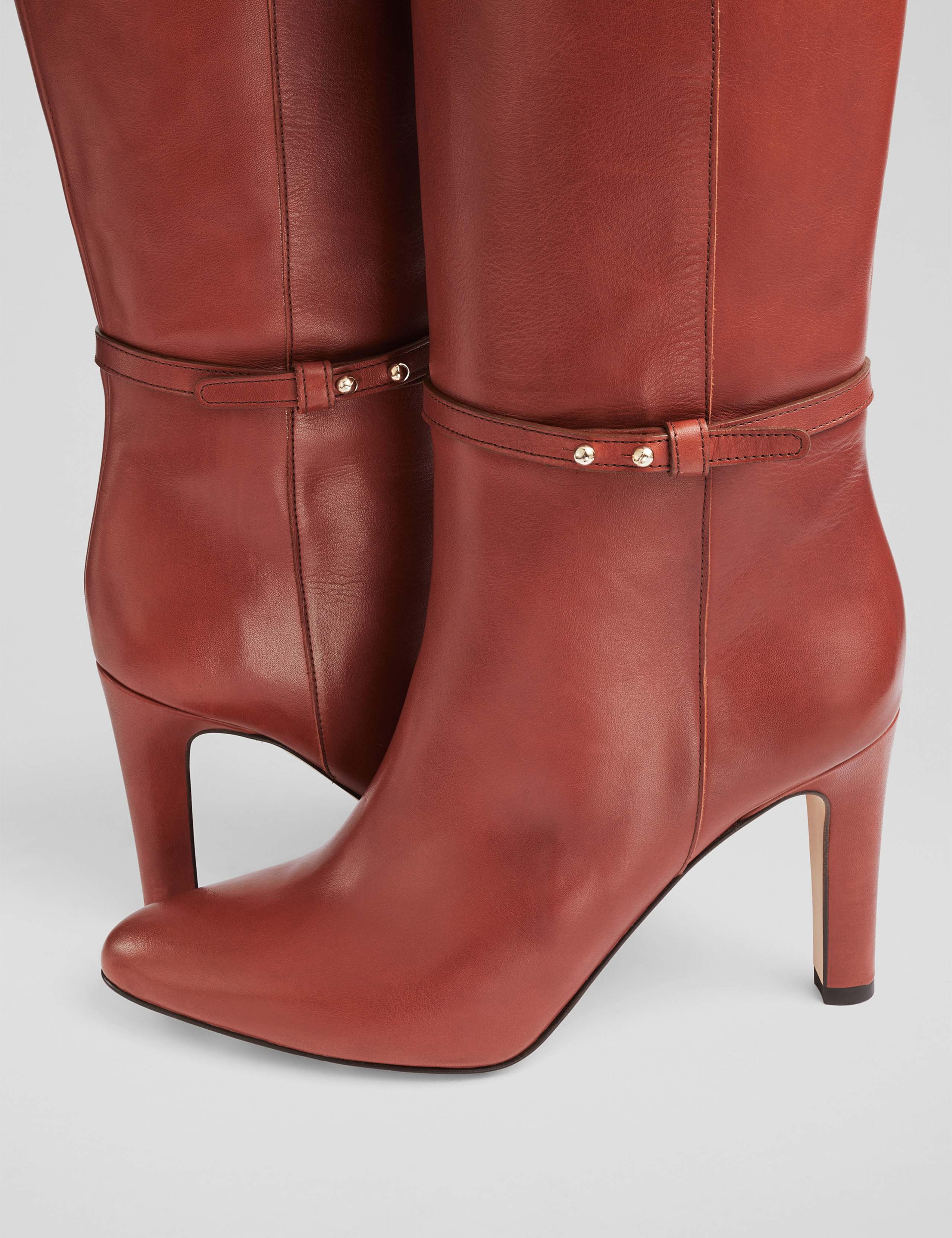 Leather Stiletto Heel Knee High Boots 3 of 4