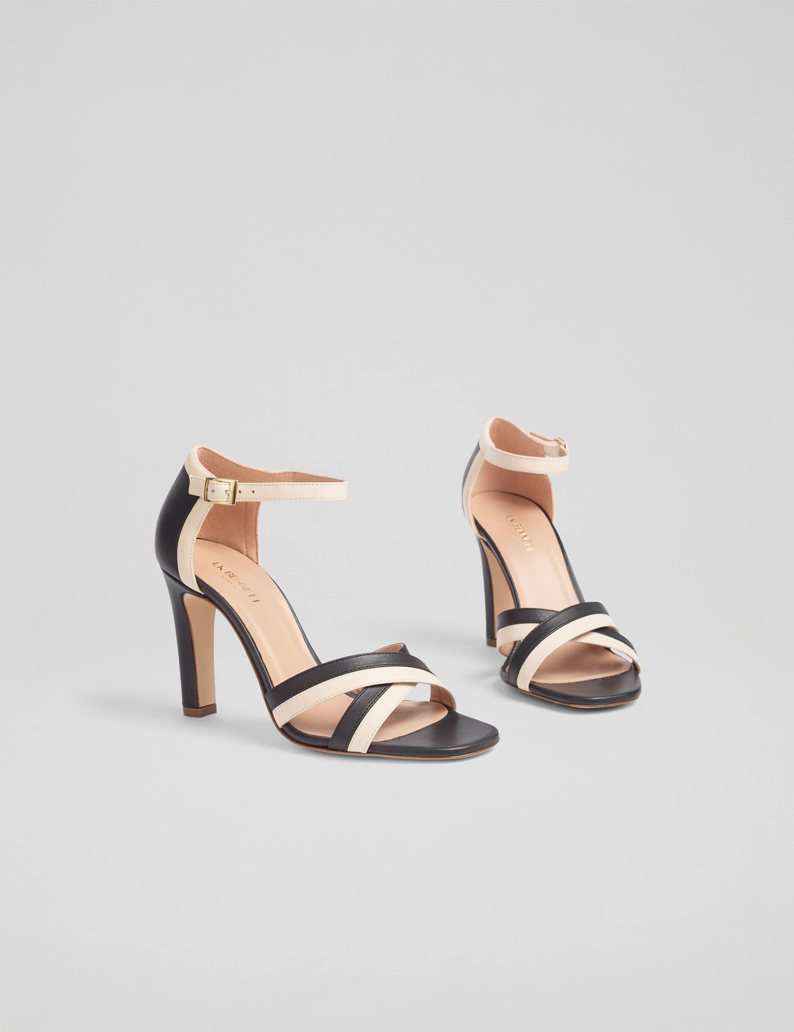 Leather Colour Block Stiletto Heel Sandals 3 of 4