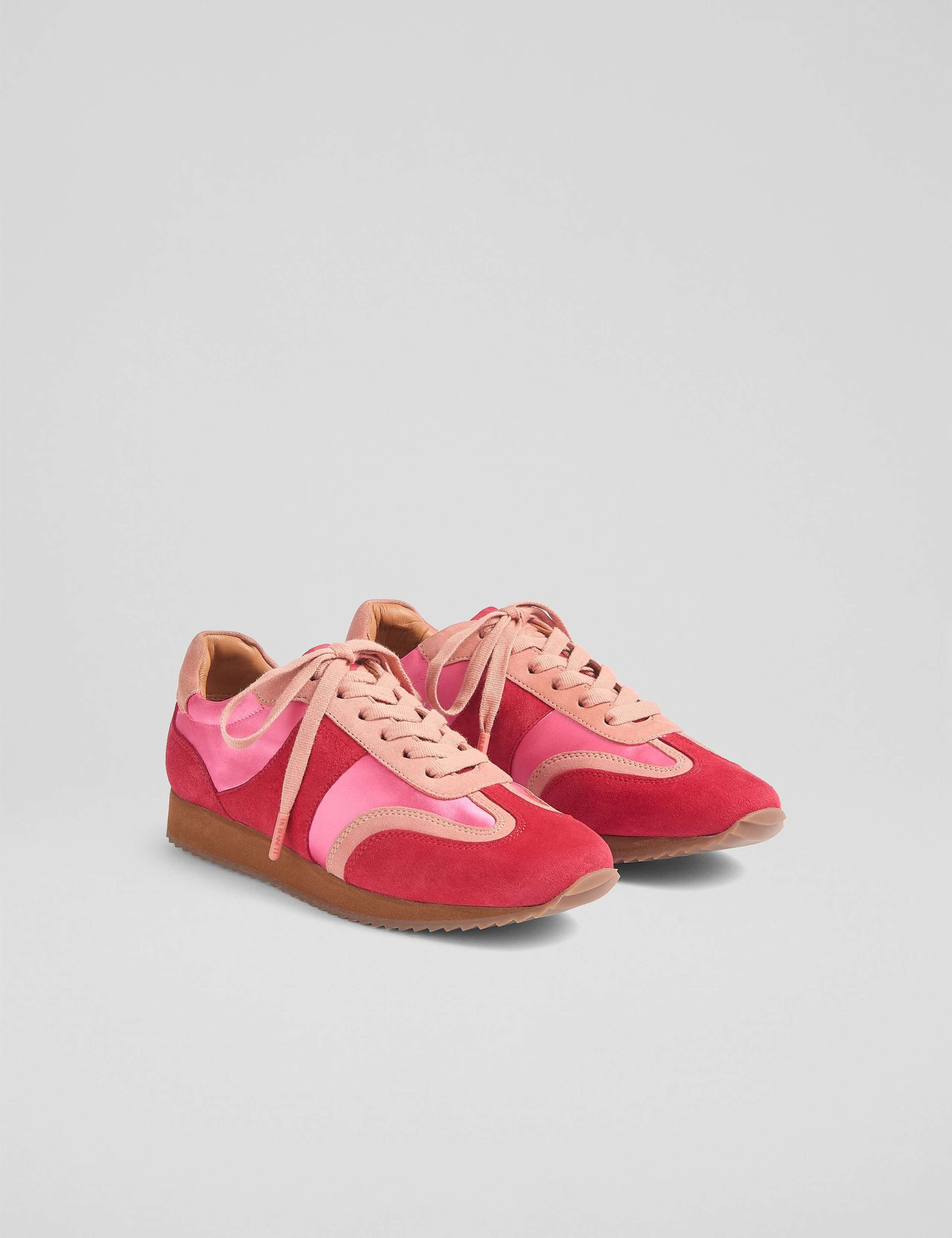 Leather Lace-Up Suede Panel Trainers 2 of 3