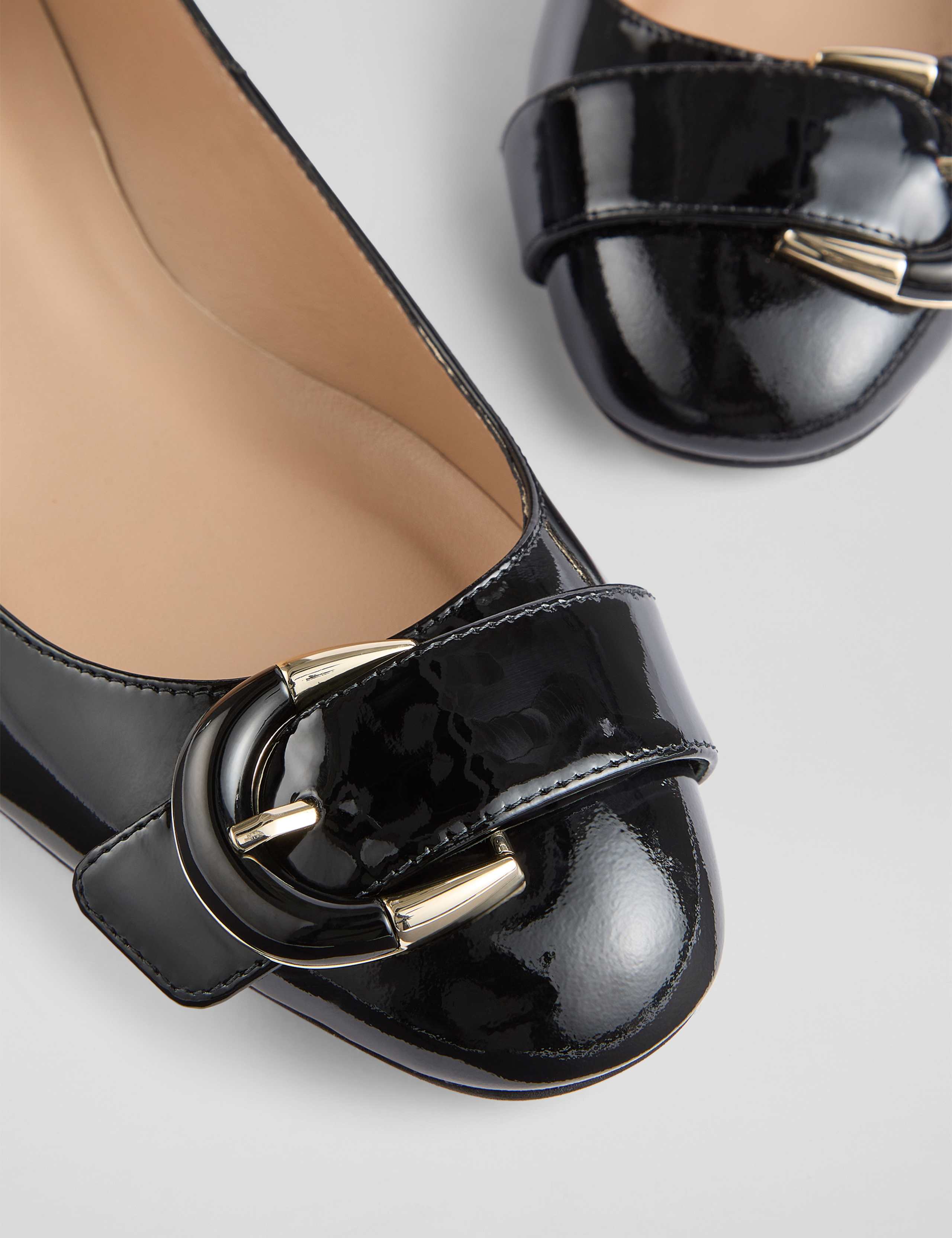 Leather Buckle Block Heel Pumps 3 of 4