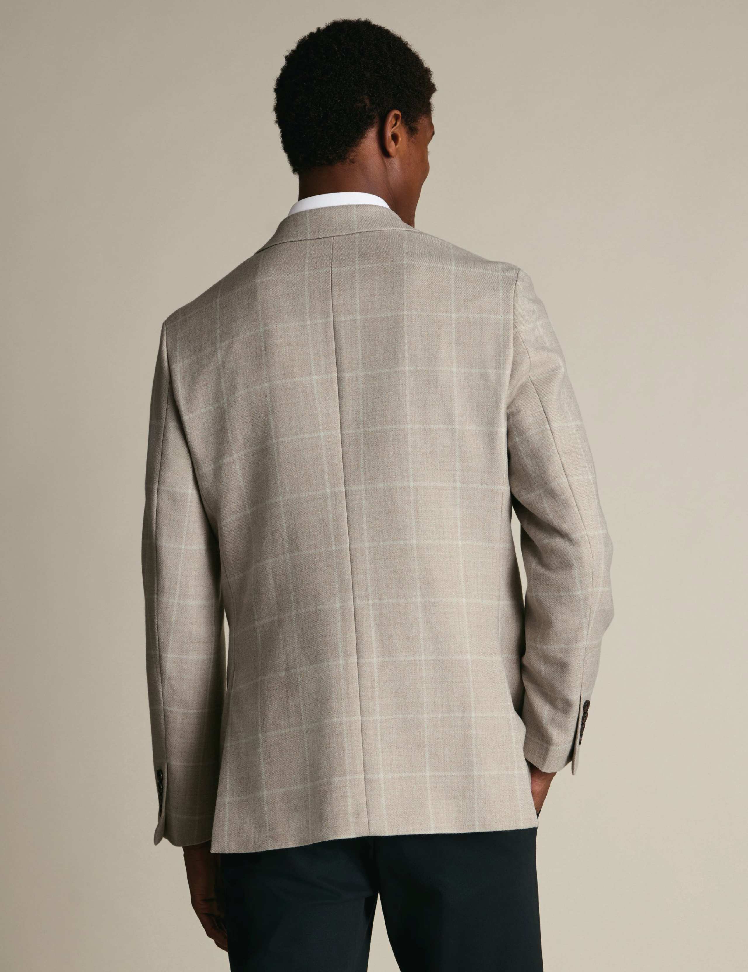 Slim Fit Pure Wool Check Textured Blazer 3 of 5