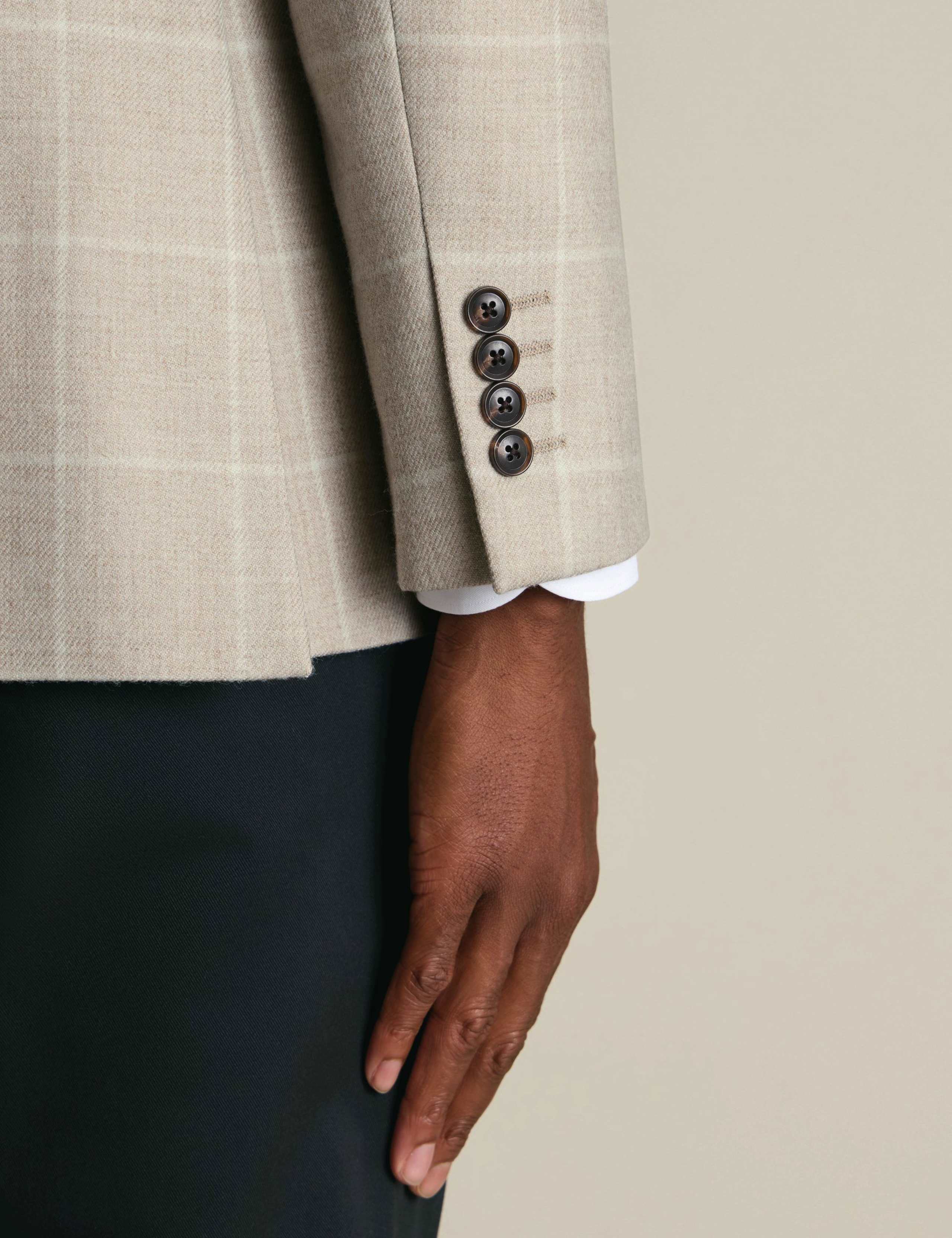 Slim Fit Pure Wool Check Textured Blazer 4 of 5