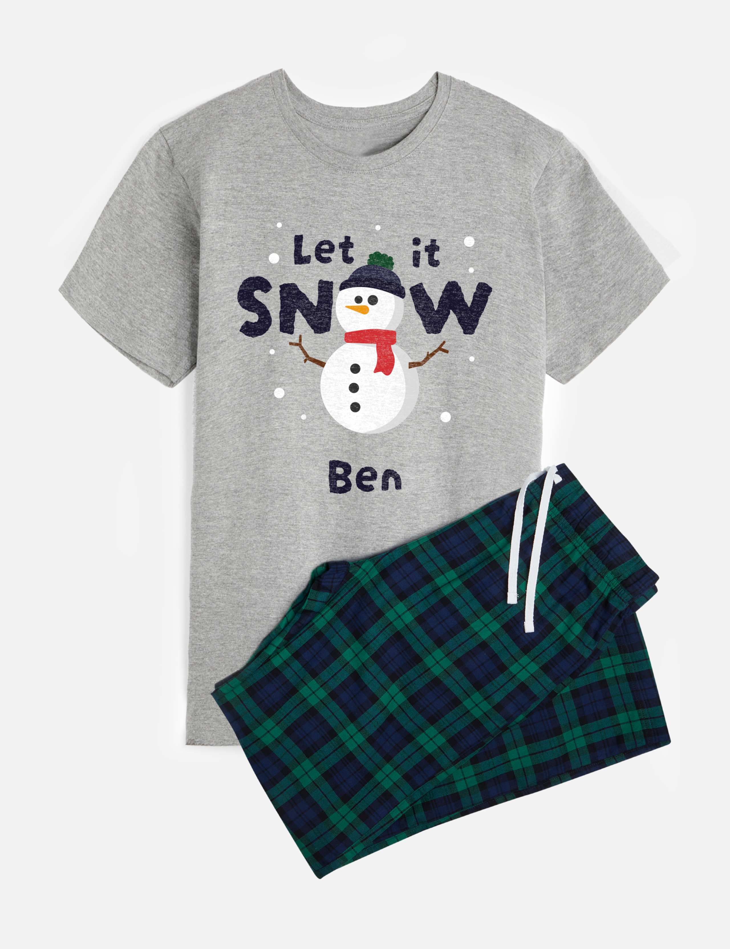 Personalised Kids Snowman Family Pyjamas 2 of 4