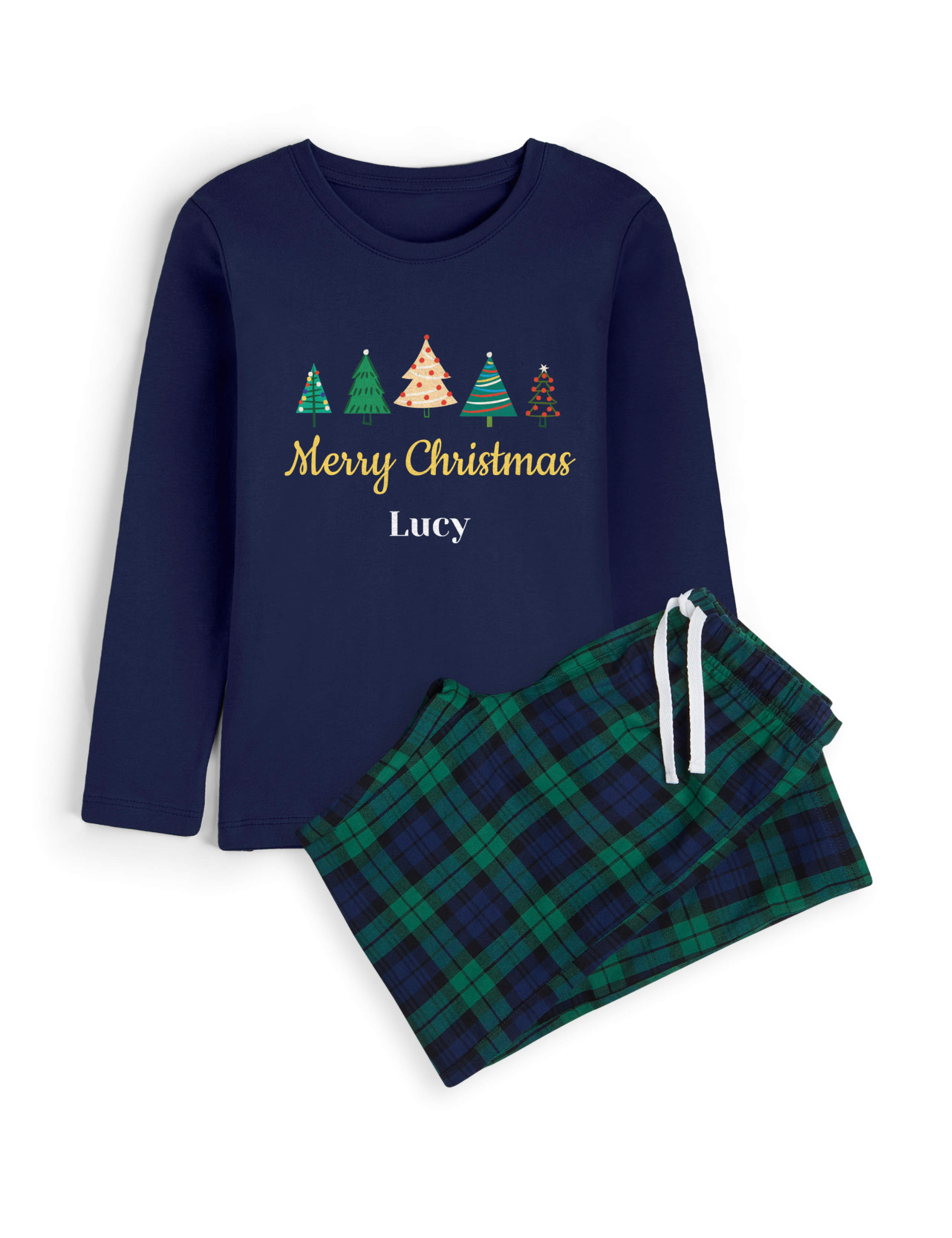 Personalised Kids Christmas Tree Pyjamas 1 of 3