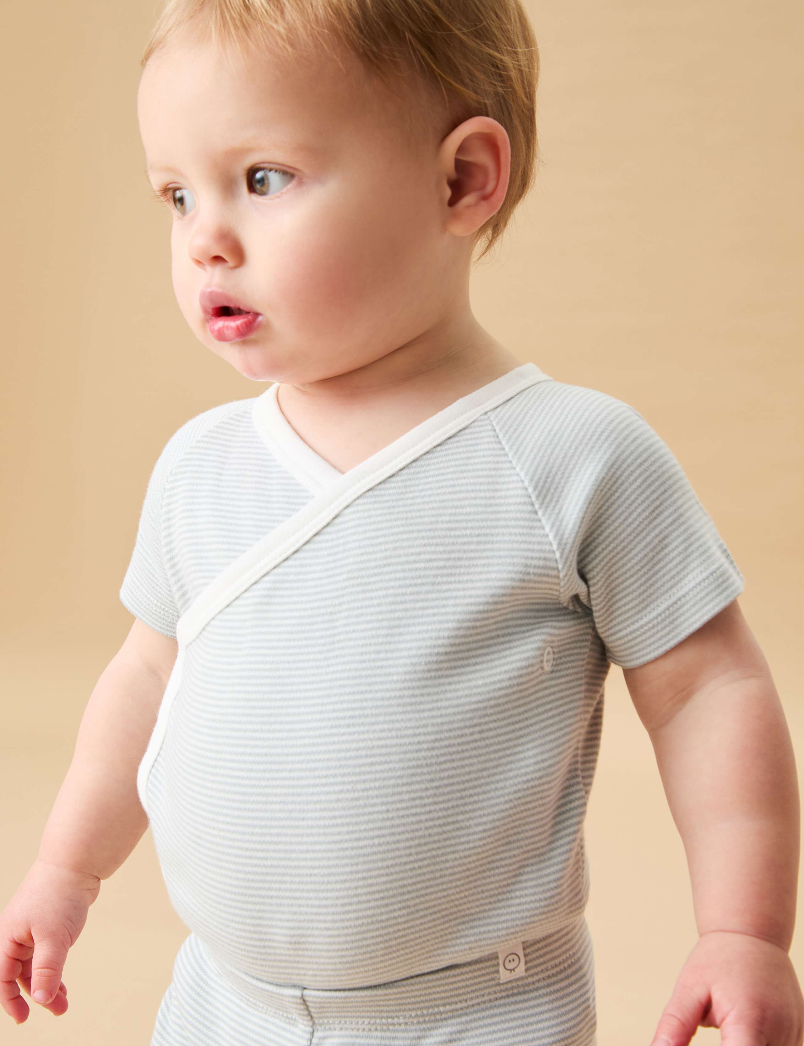 Cotton Blend Striped Wrap Bodysuit (7lbs-18 Mths) 3 of 4