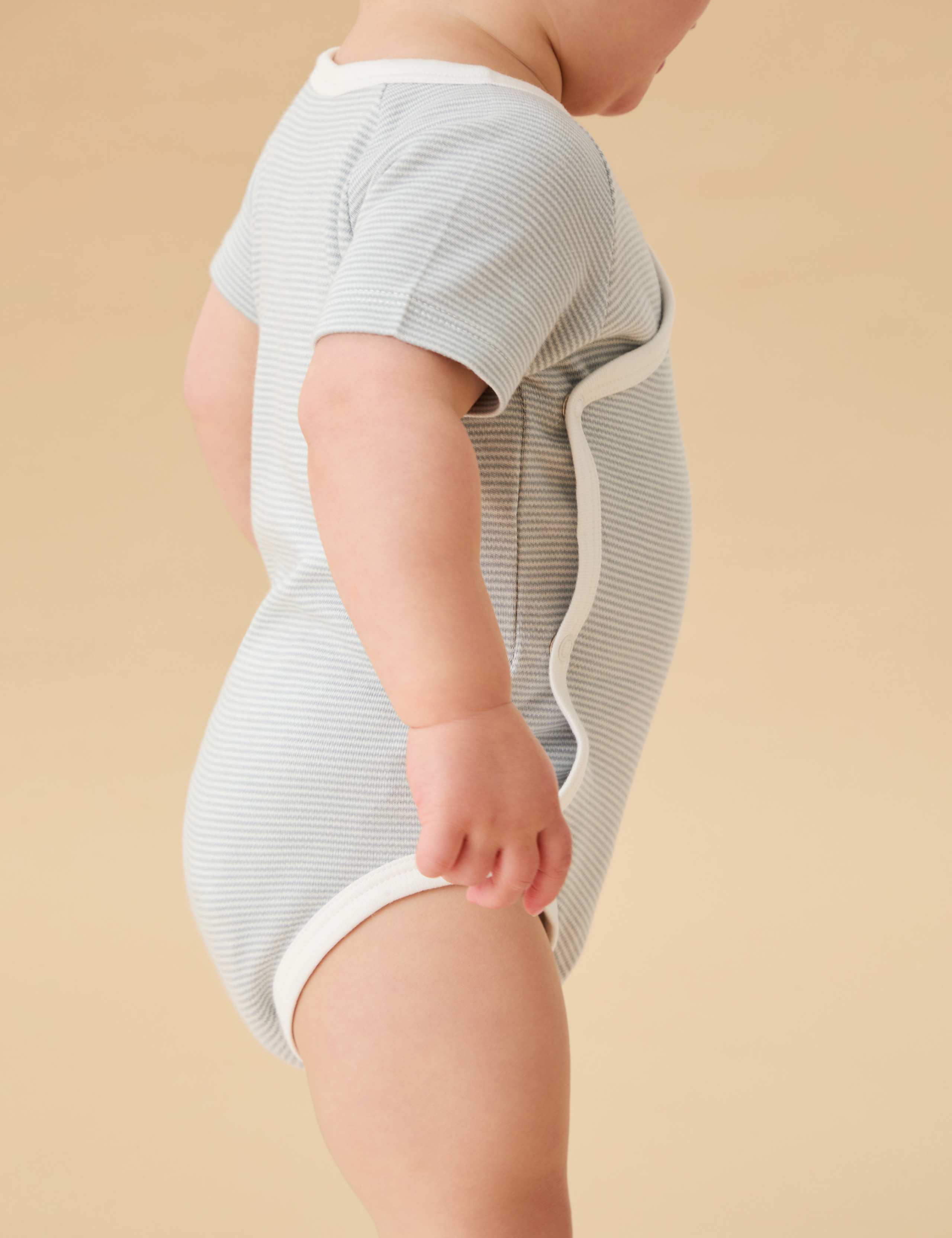 Cotton Blend Striped Wrap Bodysuit (7lbs-18 Mths) 4 of 4