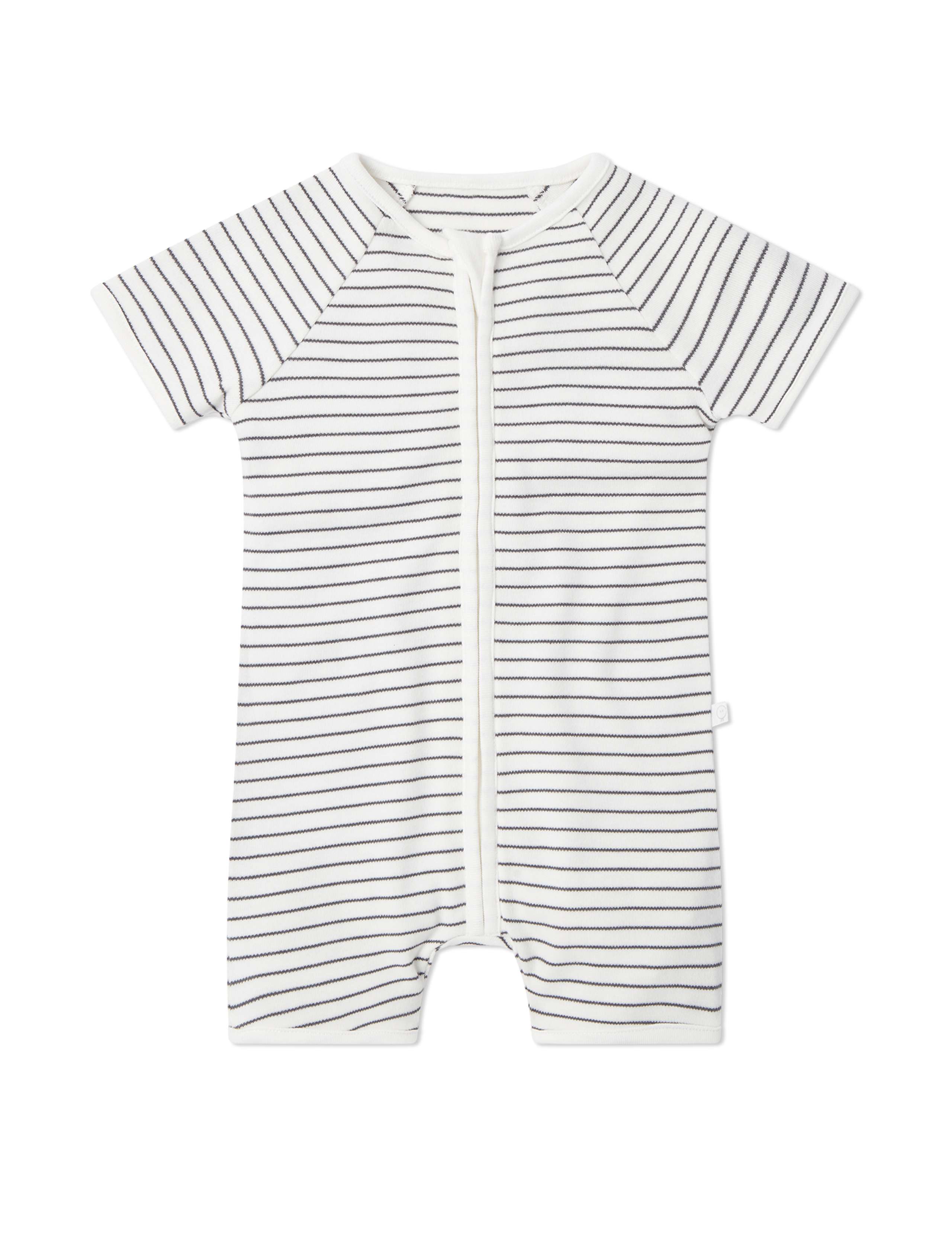 Cotton Blend Striped Zip Sleepsuit (0-24 Mths) 2 of 3