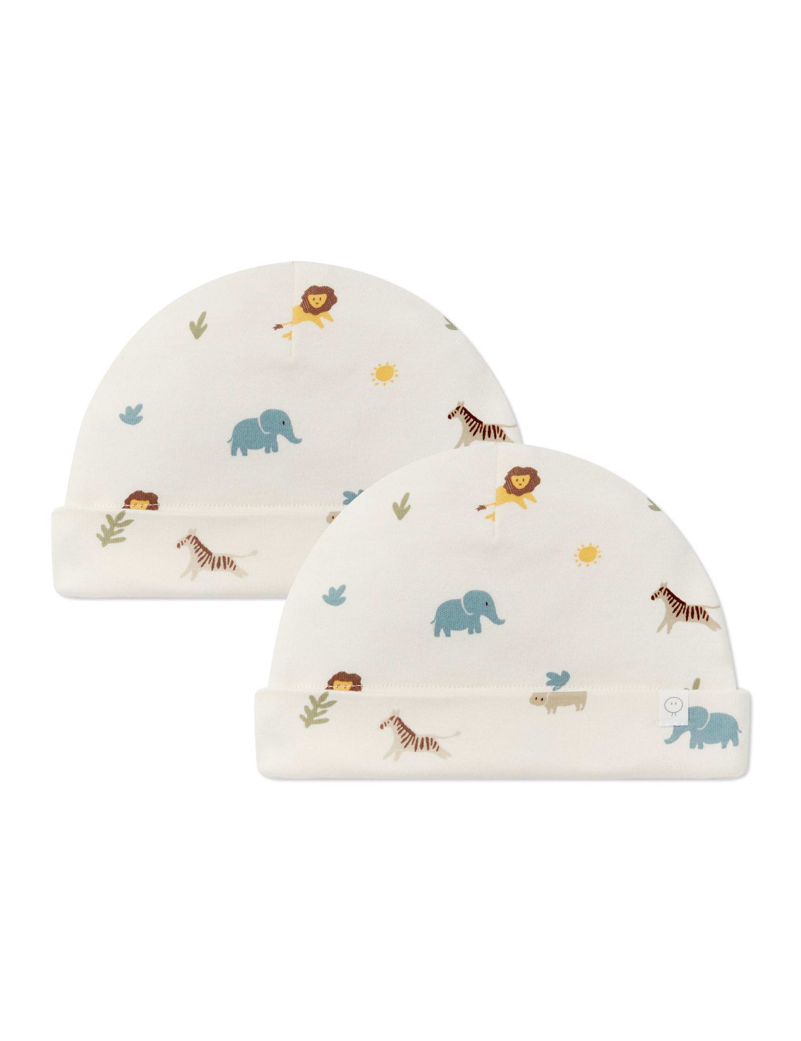 Kids' 2 Pack Cotton Blend Safari Hats (0-2 Yrs) 2 of 2