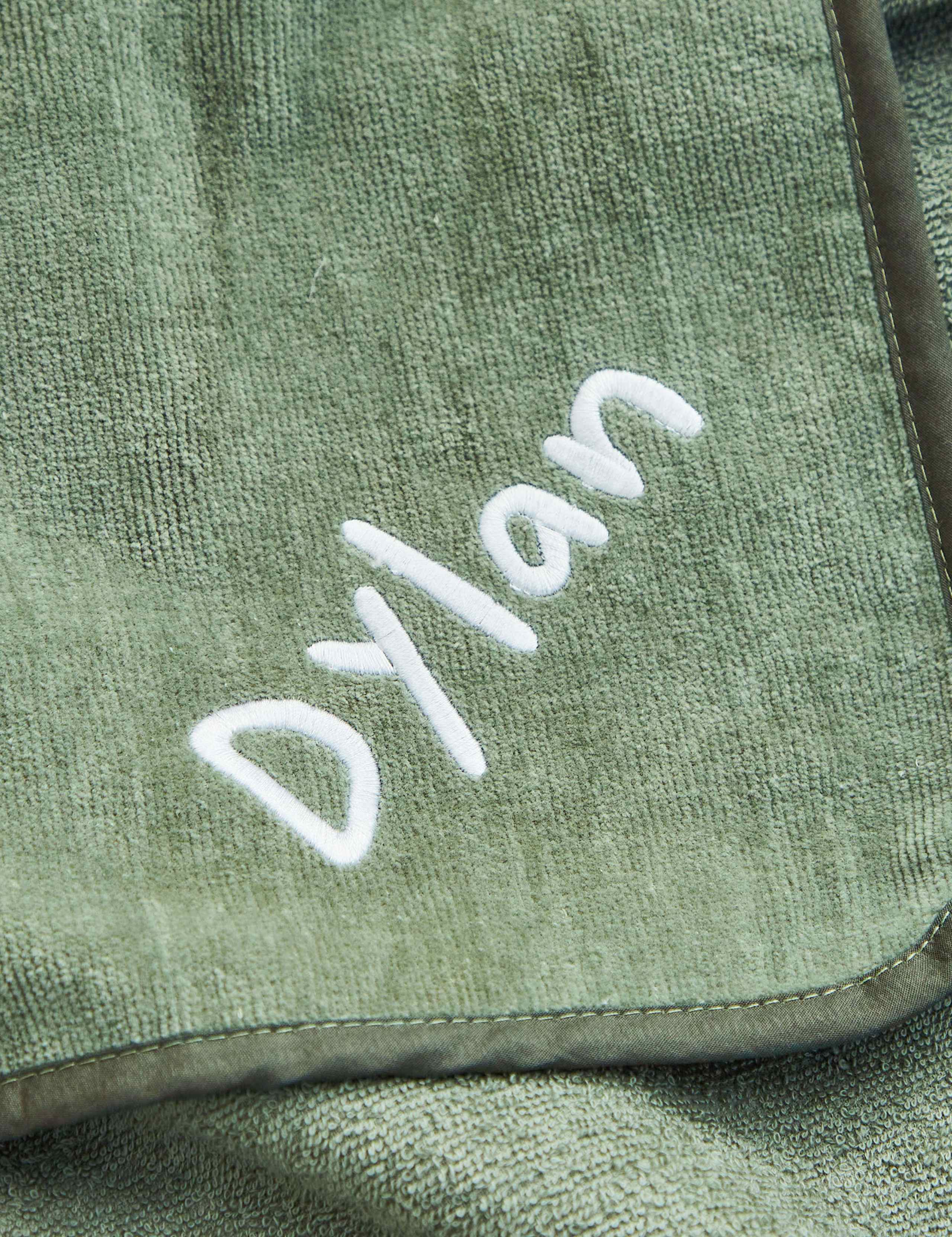 Personalised Green Dinosaur Hooded Towel 3 of 3