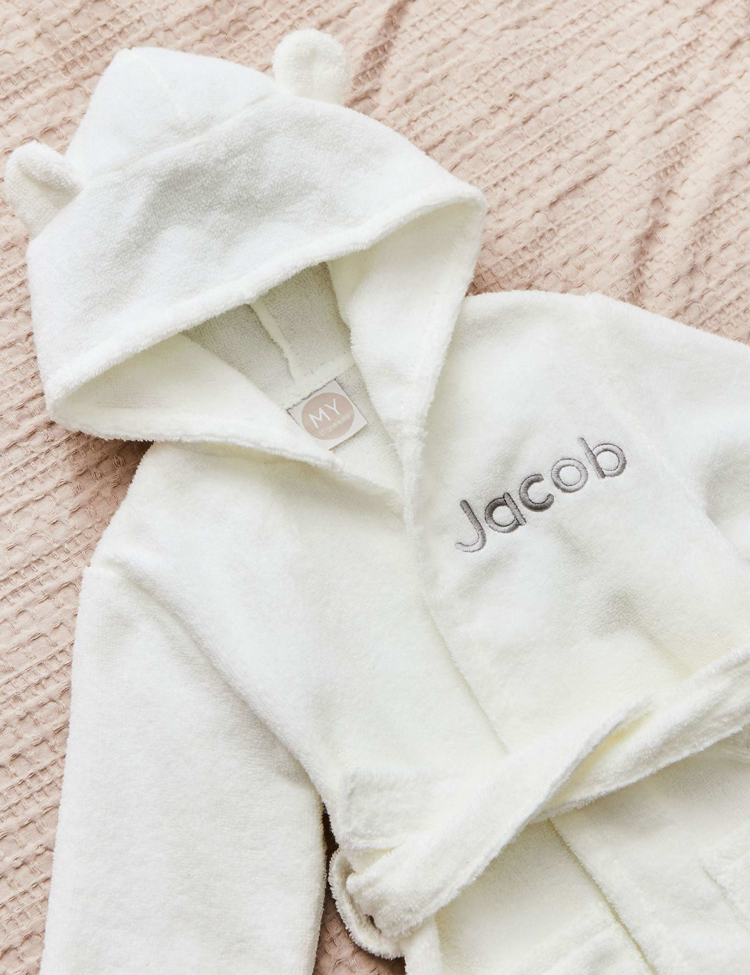 Personalised Ivory Towelling Robe 2 of 4