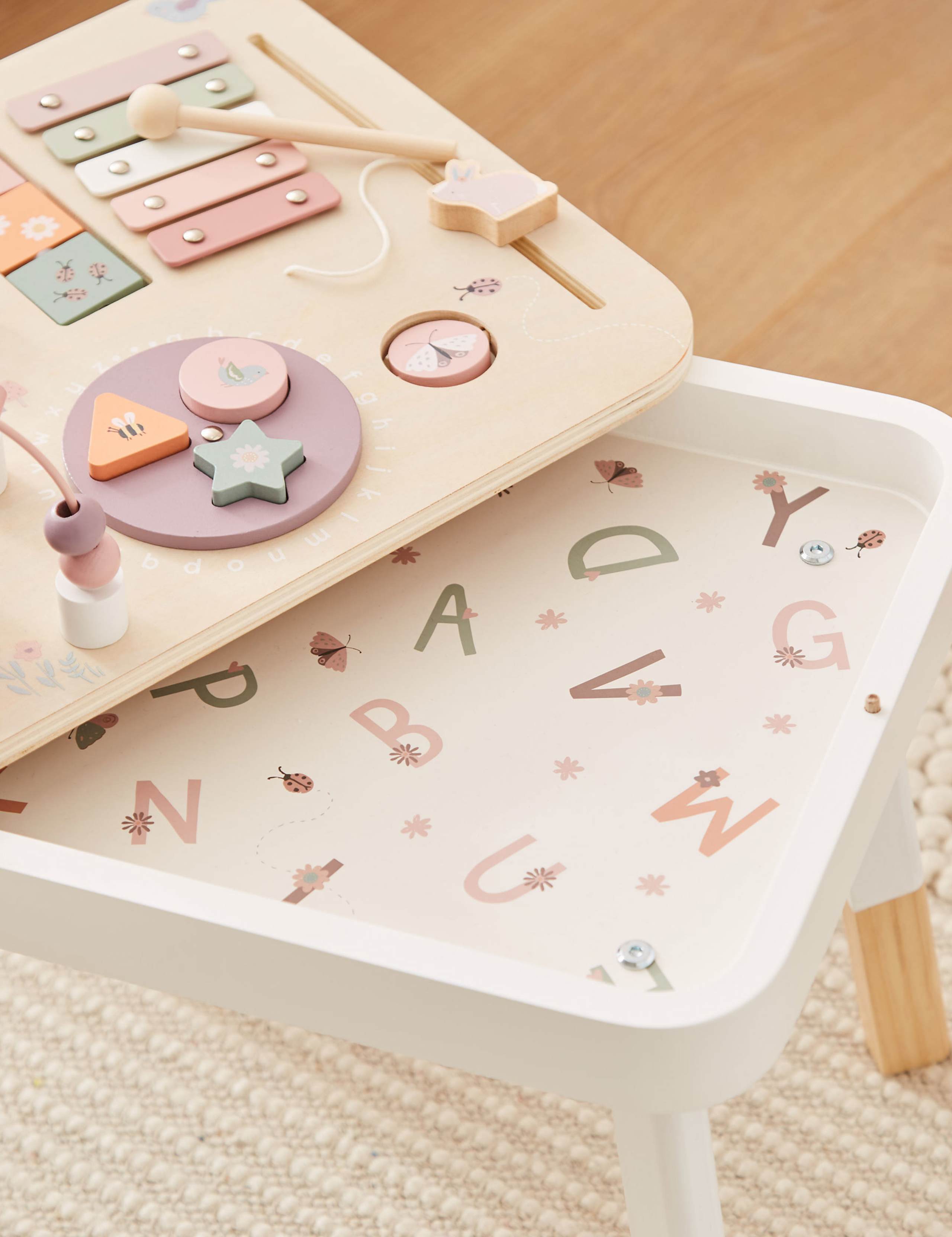 Personalised Pink Wooden Children's Activity Table 2 of 5