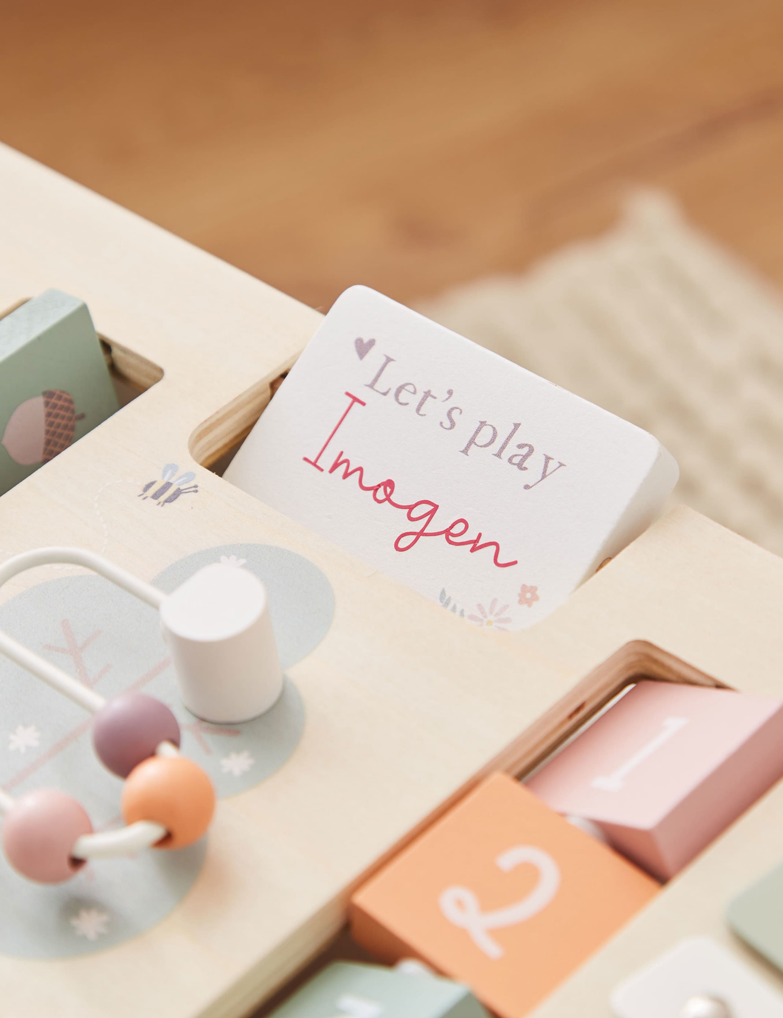 Personalised Pink Wooden Children's Activity Table 4 of 5
