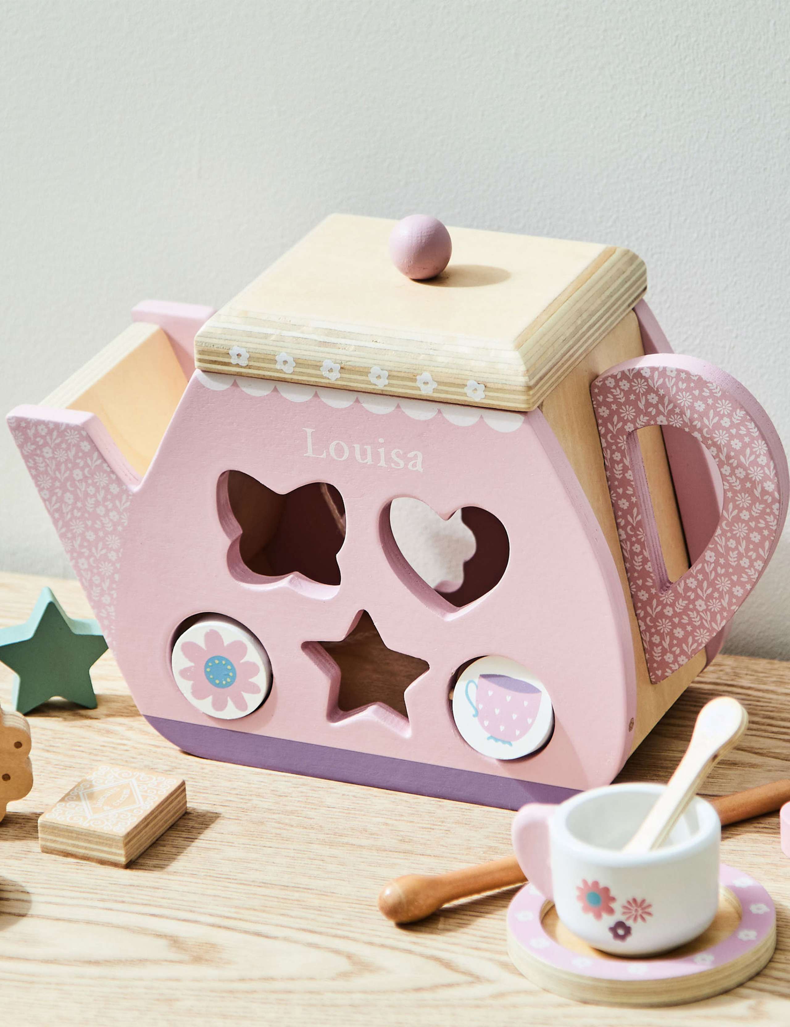 Personalised Teapot Wooden Shape Sorter 1 of 4