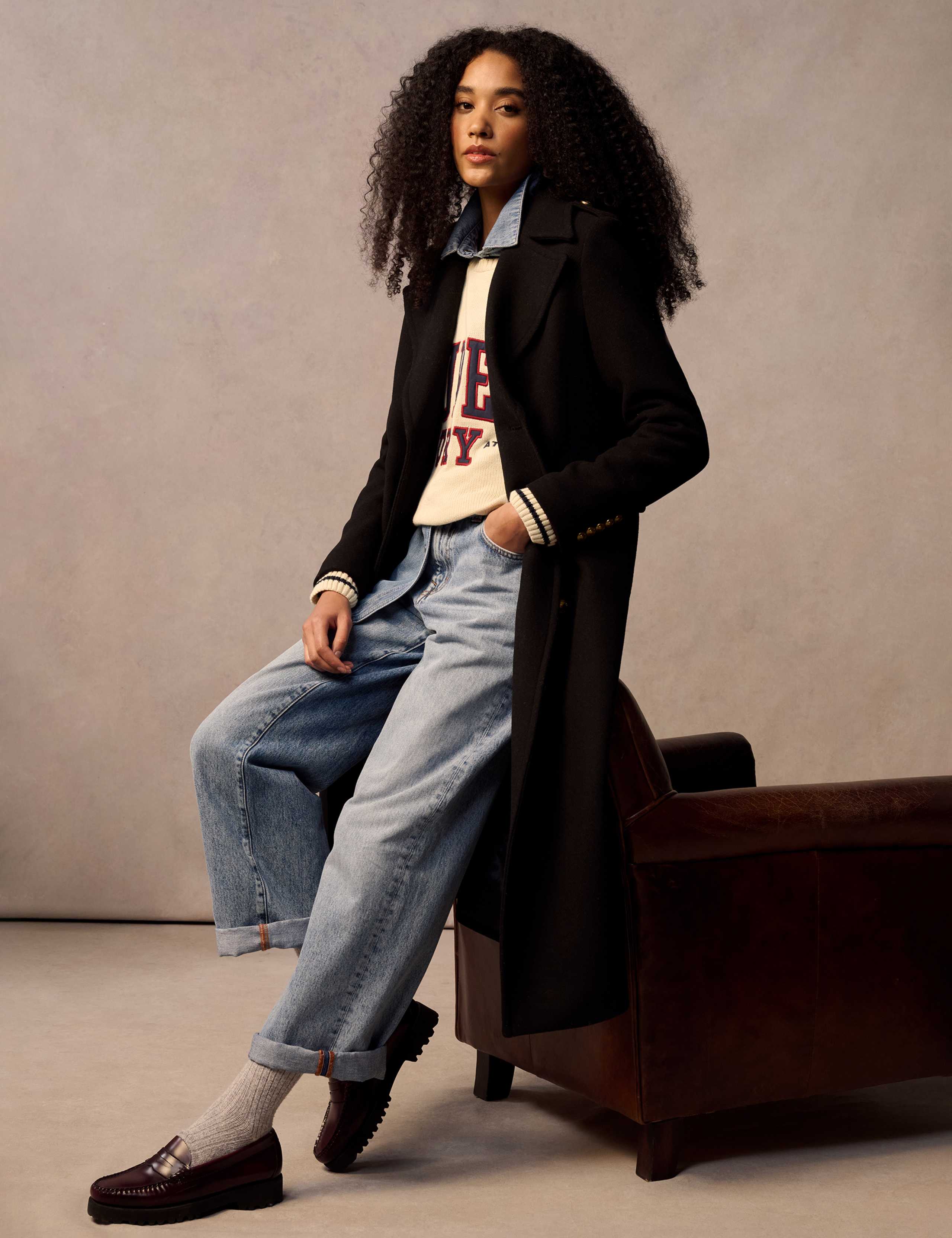 Pure Wool Double Breasted Longline Coat 7 of 7