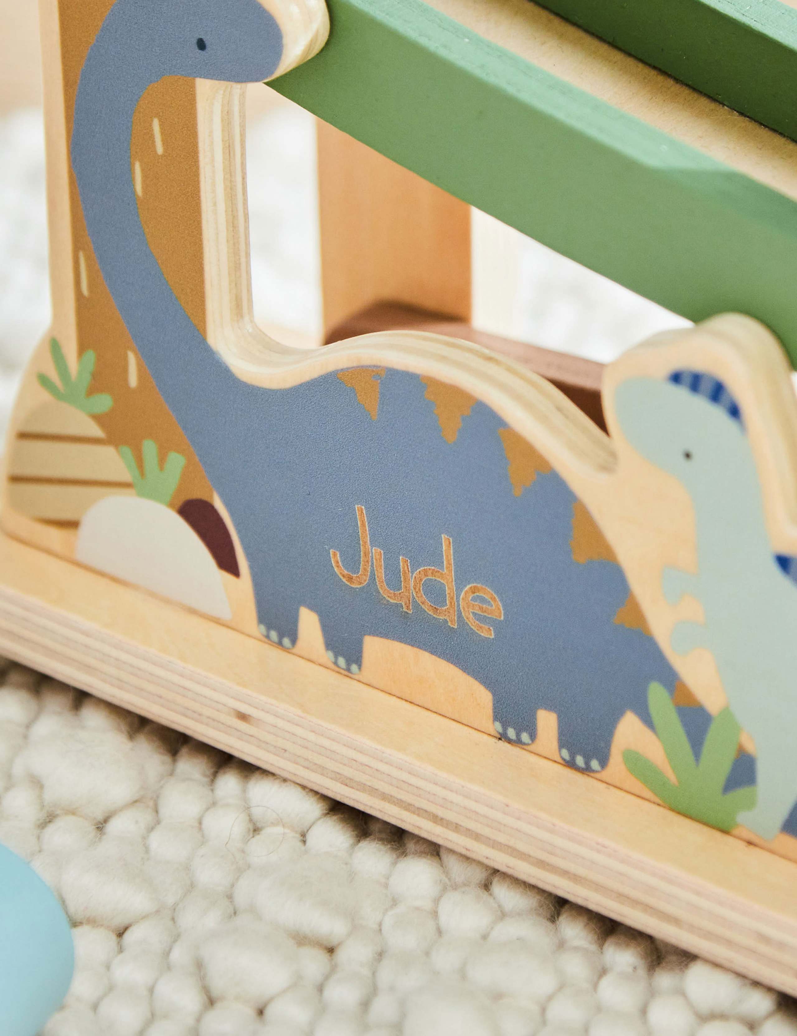 Personalised Dinosaur Wooden Ramp Toy 2 of 3