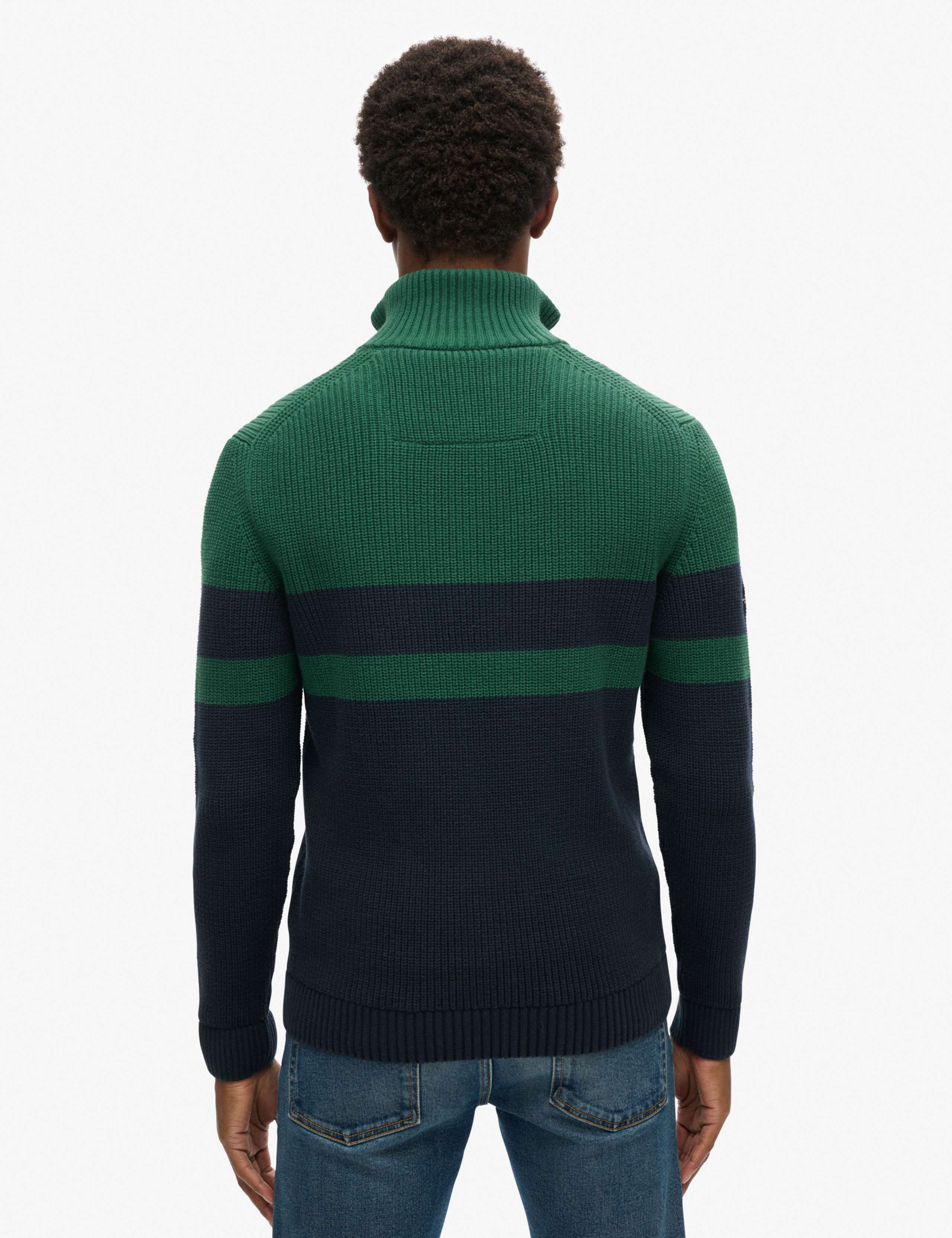 Pure Cotton Striped Half Zip Jumper 5 of 5