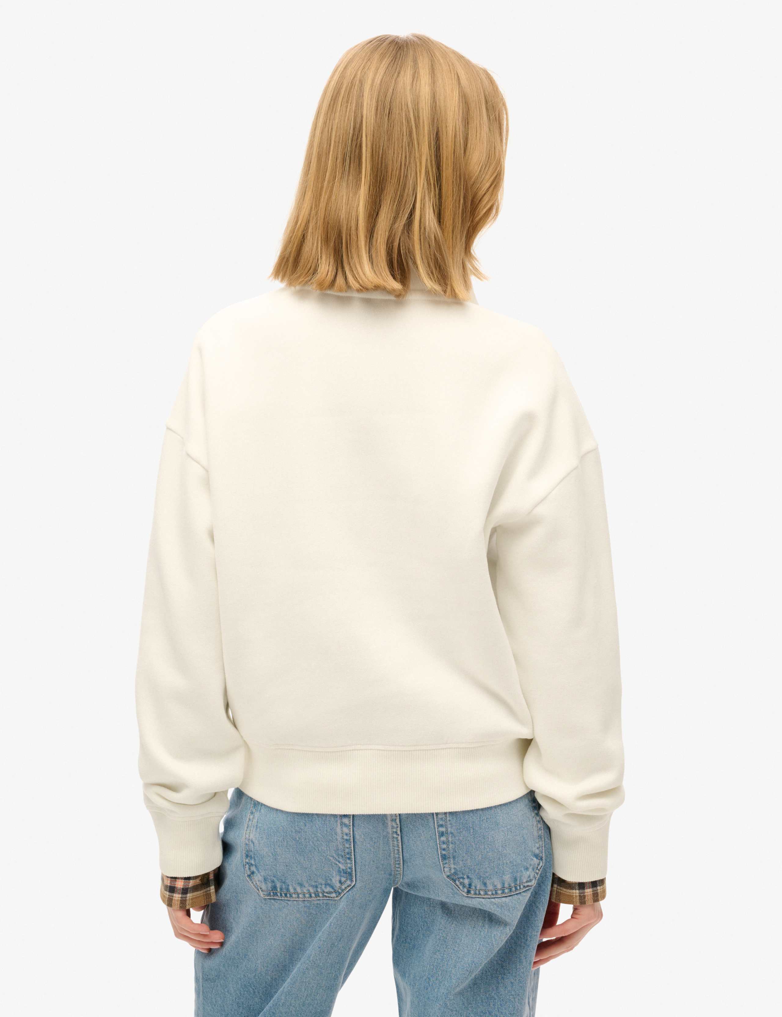 Cotton Rich Funnel Neck Half Zip Sweatshirt 4 of 4