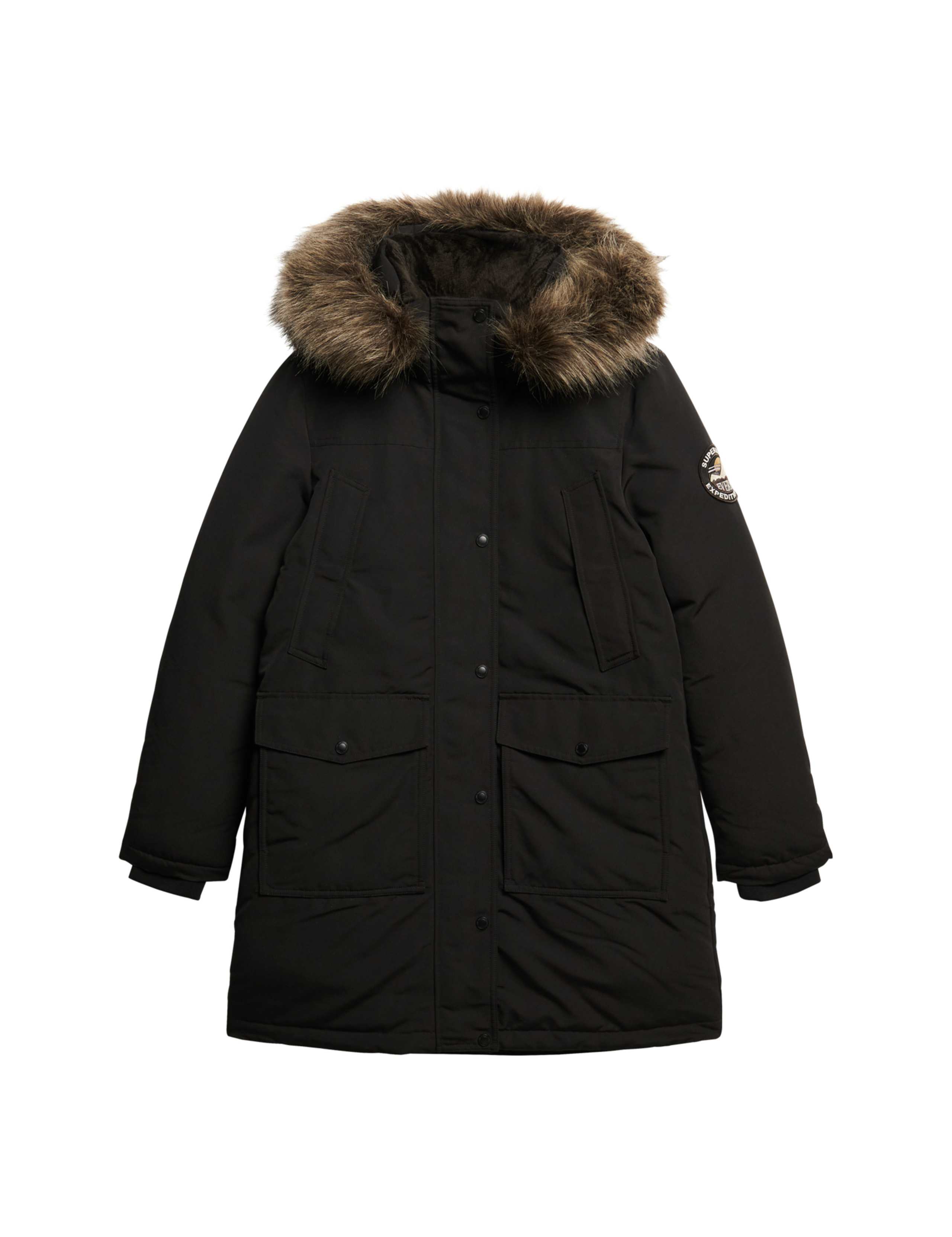 Hooded Relaxed Longline Parka Coat 2 of 7