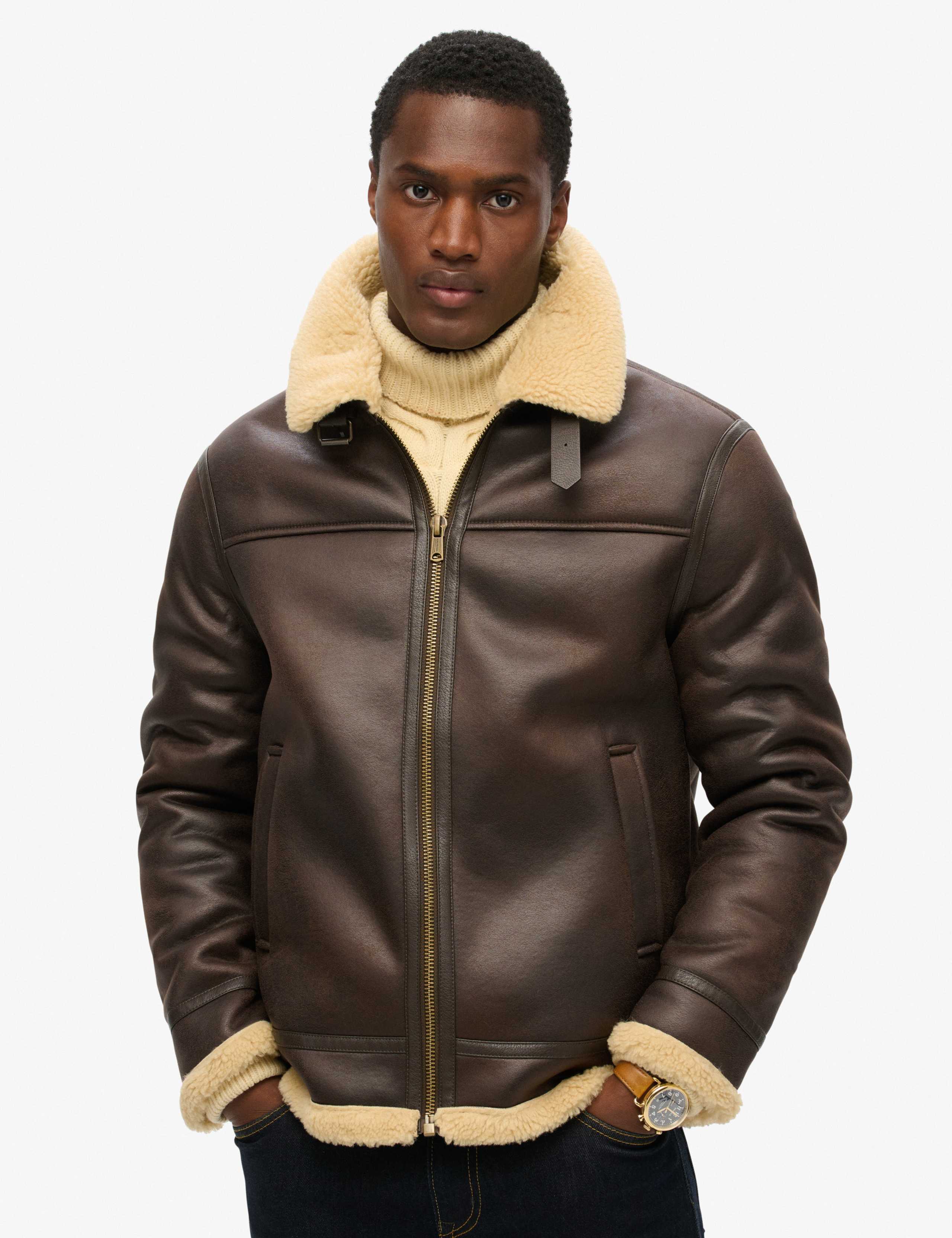 Faux Shearling Aviator Jacket 4 of 7