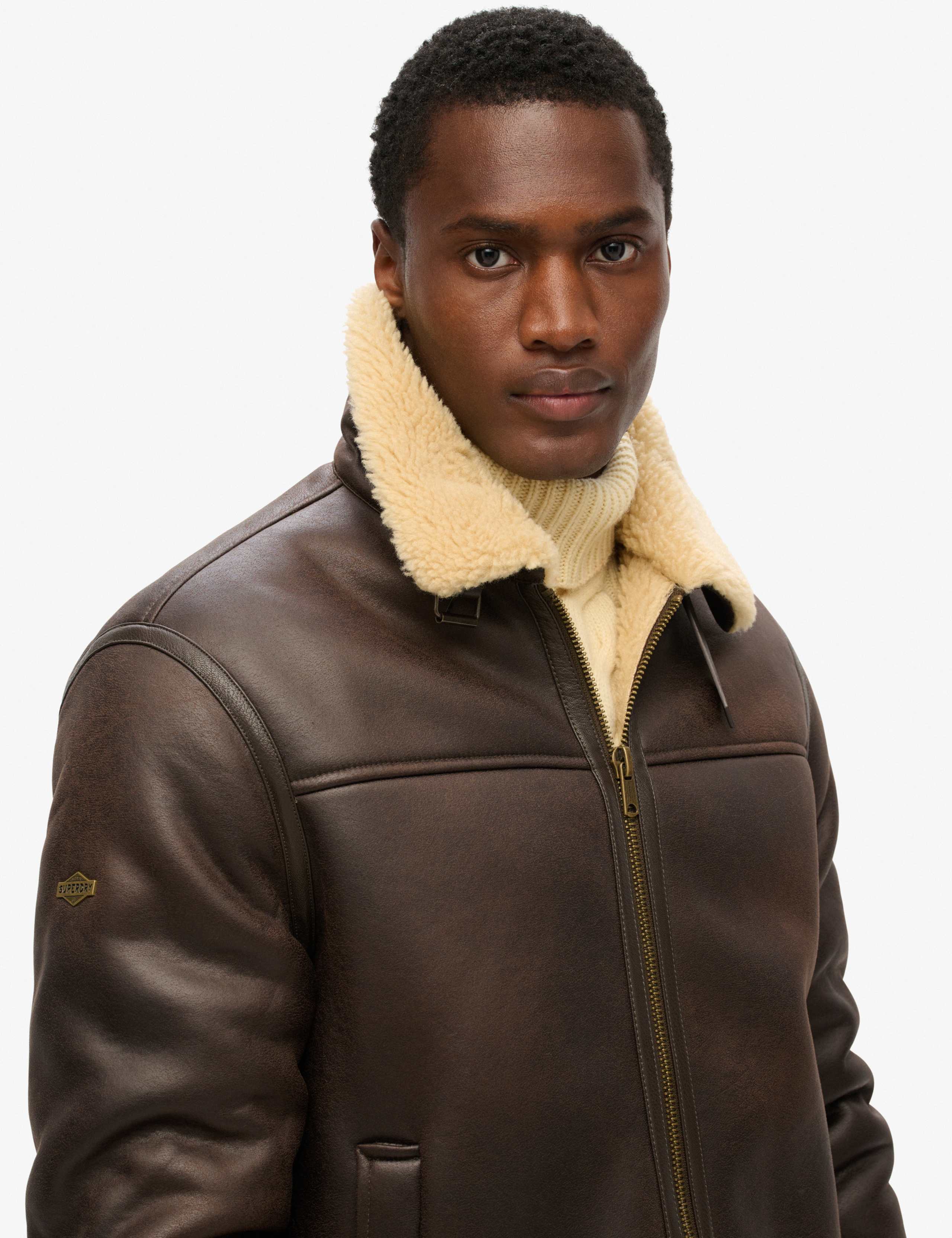 Faux Shearling Aviator Jacket 5 of 7
